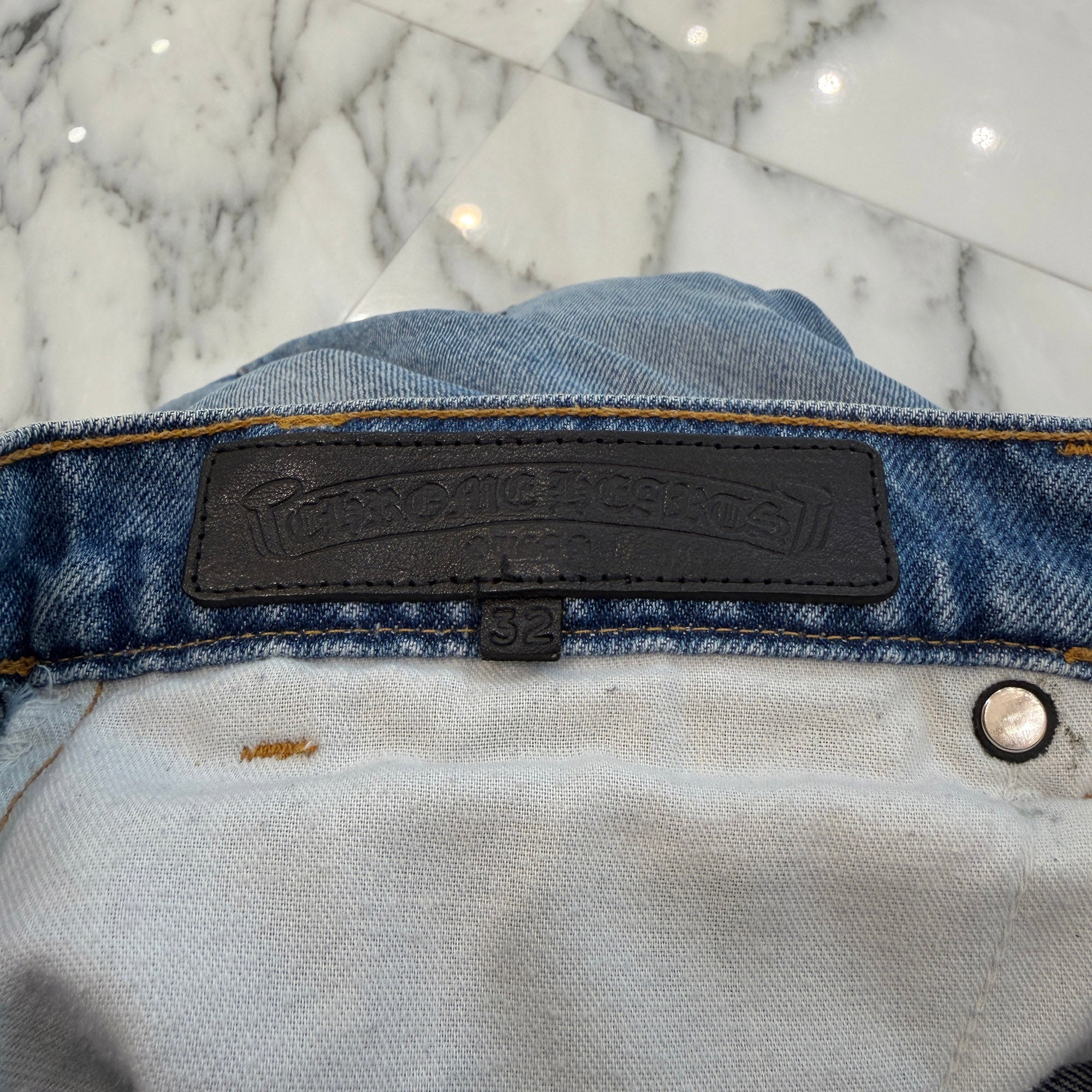 CHROME HEARTS × Levi's 517 VNTG Cross Leather Patch Denim Pants Size 32 クロムハーツ × リーバイス 517 ヴィンテージ クロスレザーパッチ デニムパンツ サイズ32