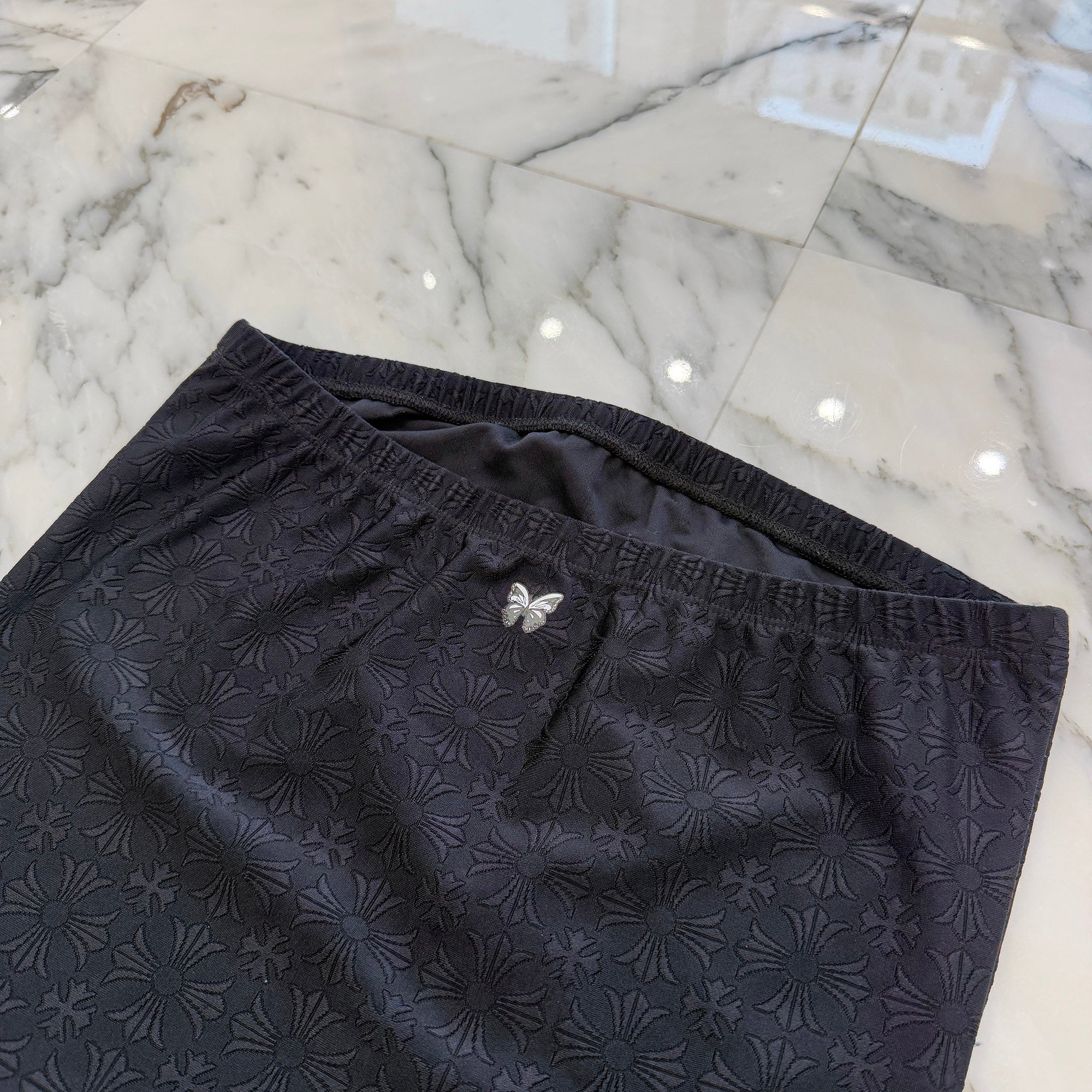 CHROME HEARTS × DIPPED IN BLUE CH Plus Butterfly Print Strapless Dress Size L クロムハーツ × ディップドインブルー CHプラス バタフライプリント ベアトップワンピース サイズL
