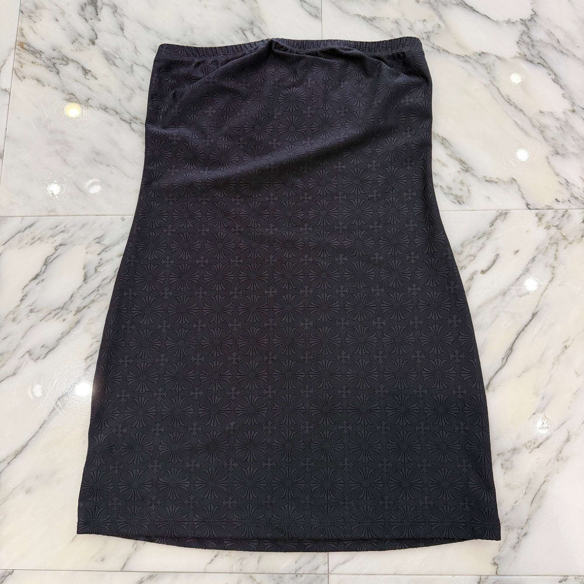 CHROME HEARTS × DIPPED IN BLUE CH Plus Butterfly Print Strapless Dress Size L クロムハーツ × ディップドインブルー CHプラス バタフライプリント ベアトップワンピース サイズL
