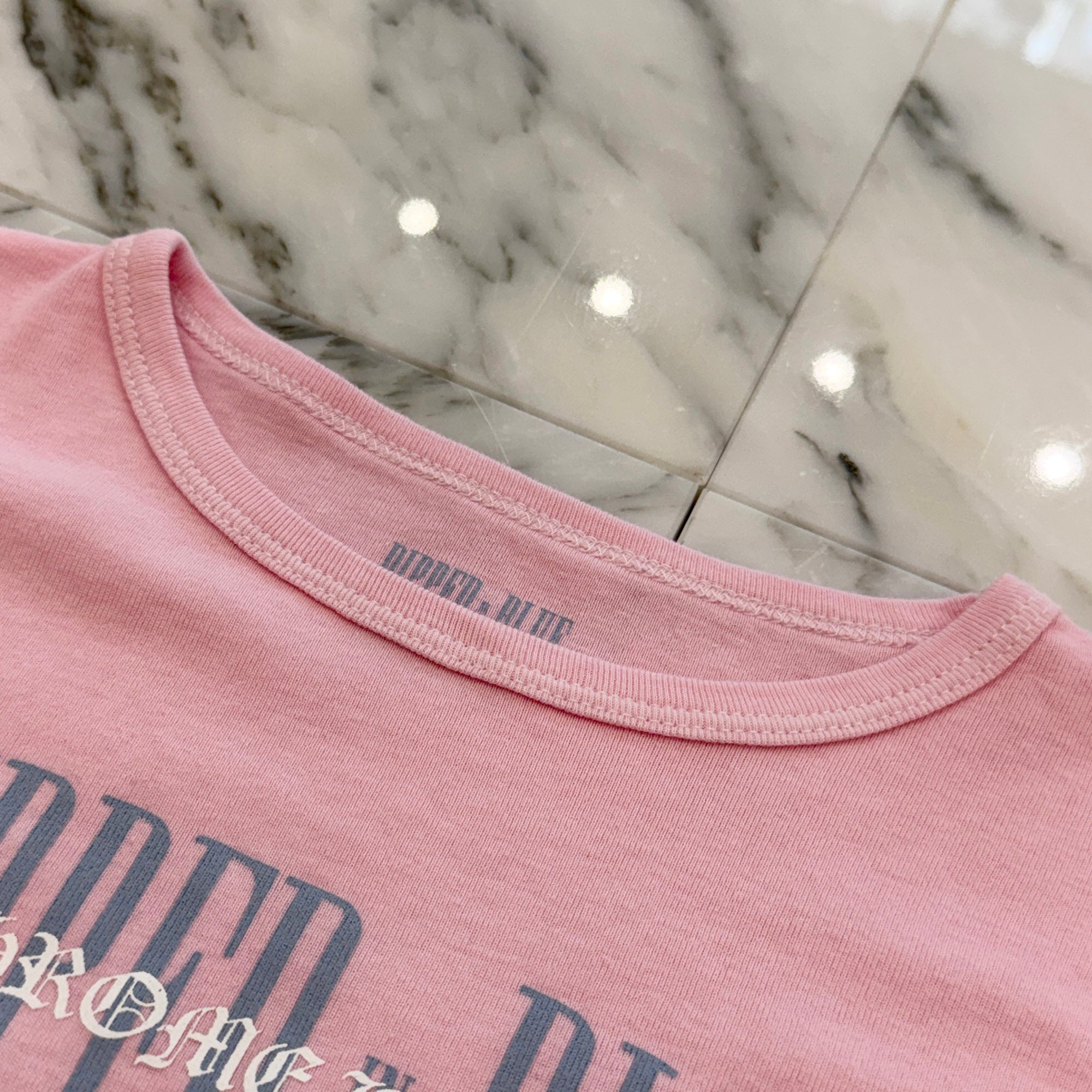 CHROME HEARTS × DIPPED IN BLUE Logo Print Cropped Tee Size S クロムハーツ × ディップドインブルー ロゴプリント クロップド Tシャツ サイズS