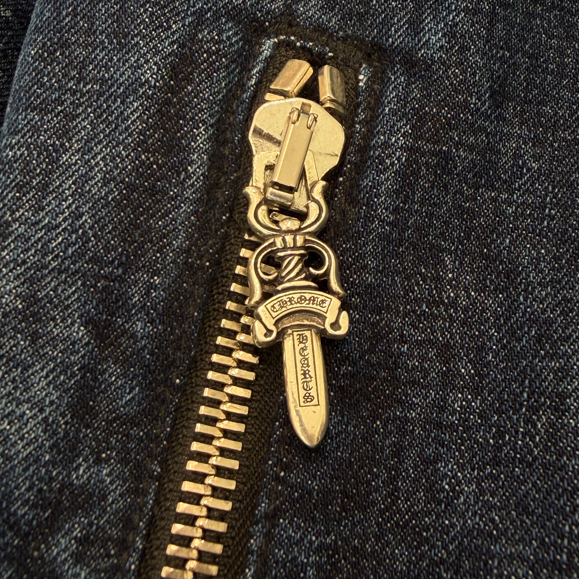 CHROME HEARTS Cross Ball Button MOTO BREATH Denim Jacket Size S クロムハーツ クロスボールボタン モーターブレス デニムジャケット サイズS