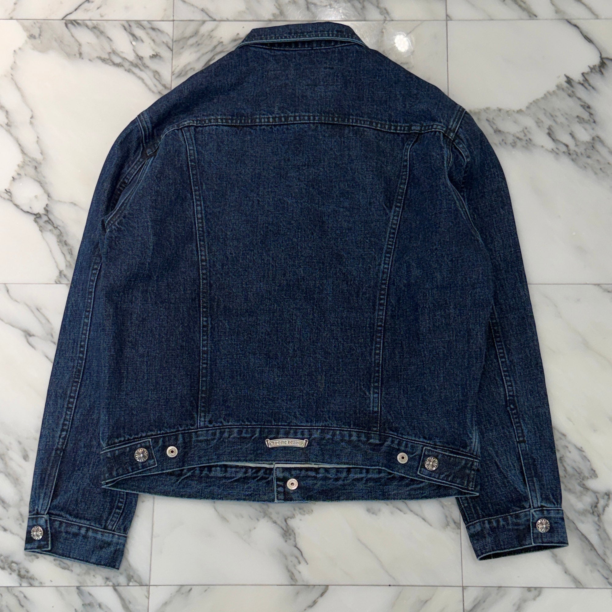 CHROME HEARTS Cross Ball Button MOTO BREATH Denim Jacket Size S クロムハーツ クロスボールボタン モーターブレス デニムジャケット サイズS