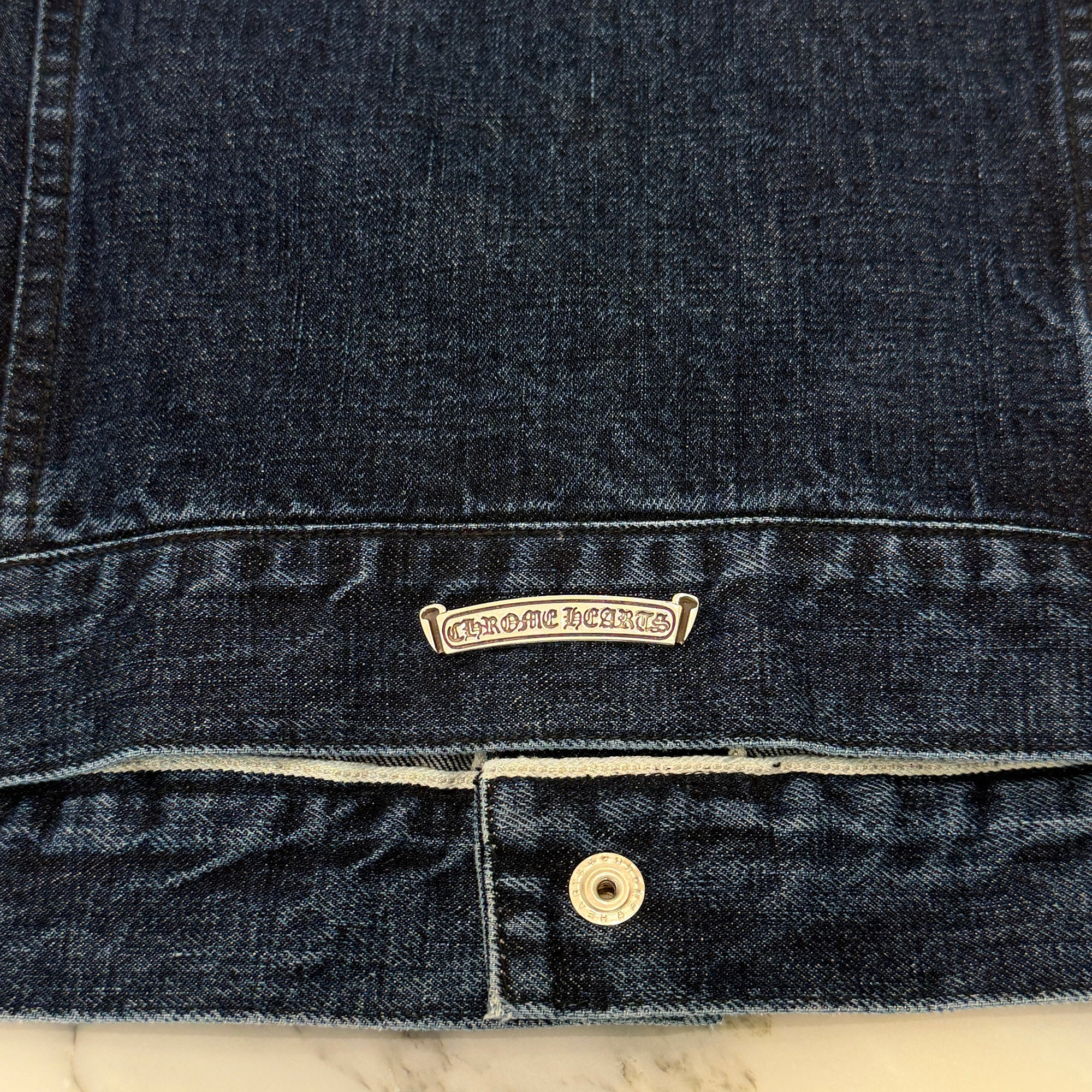 CHROME HEARTS Cross Ball Button MOTO BREATH Denim Jacket Size S クロムハーツ クロスボールボタン モーターブレス デニムジャケット サイズS