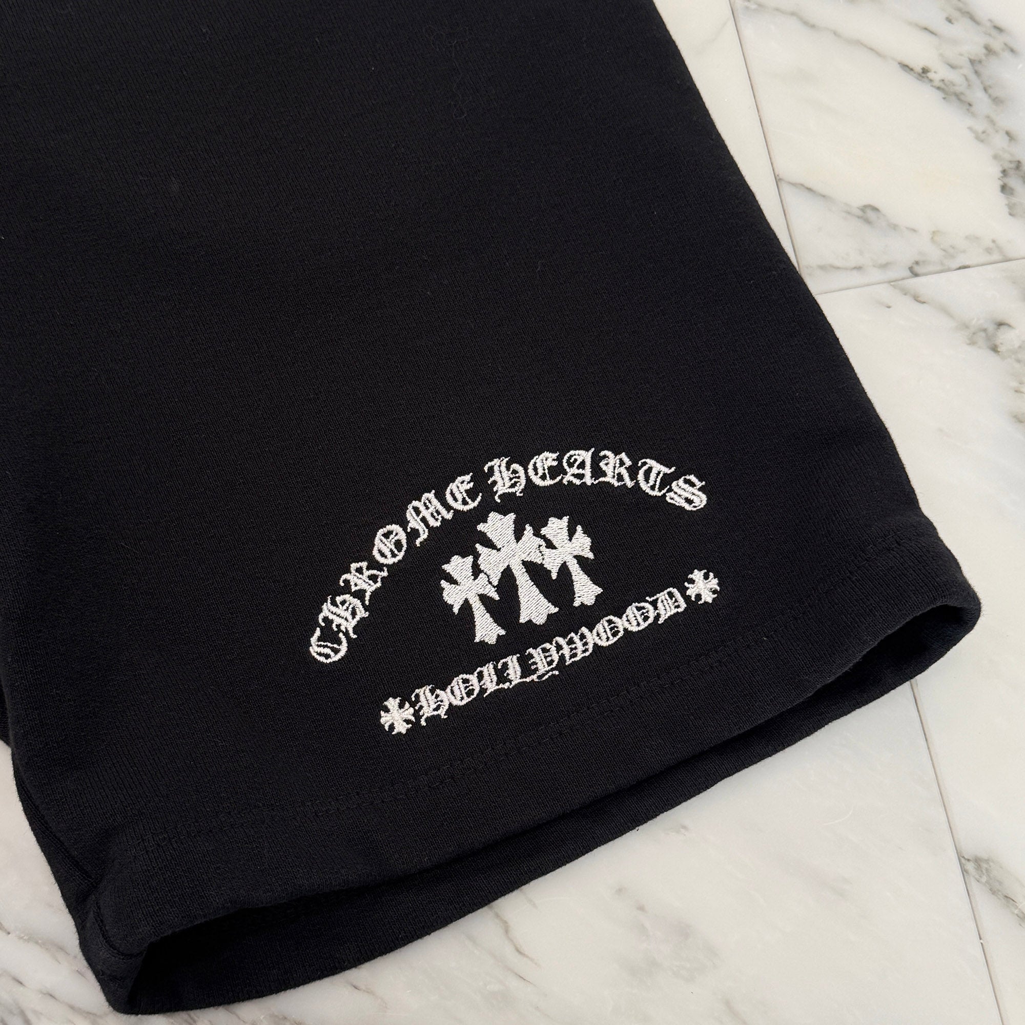 CHROME HEARTS Y NOT King Taco 3 Cemetery Cross Sweat Shorts Size S クロムハーツ ワイノット キングタコ 3セメタリークロス スウェットショーツ ショートパンツ サイズS