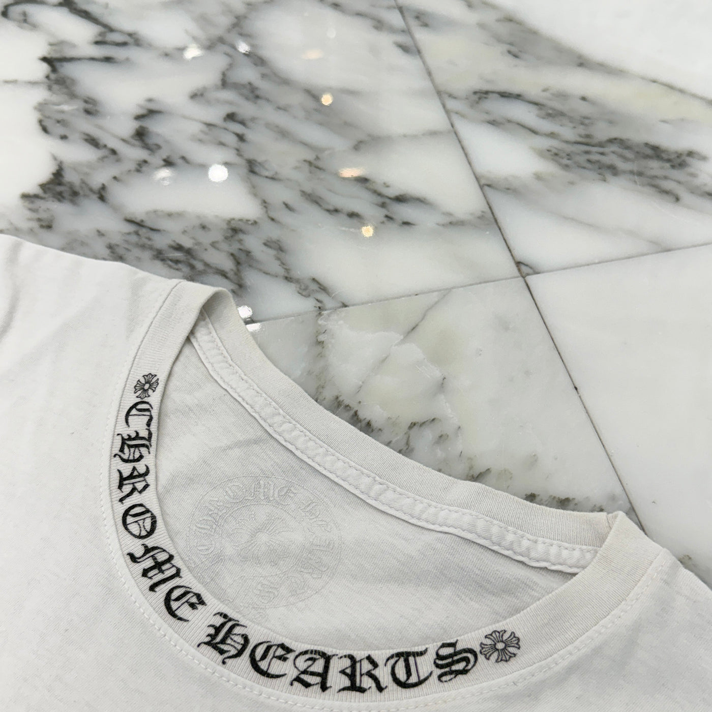 CHROME HEARTS Neck Logo Tee Size L クロムハーツ ネックロゴ Tシャツ サイズL