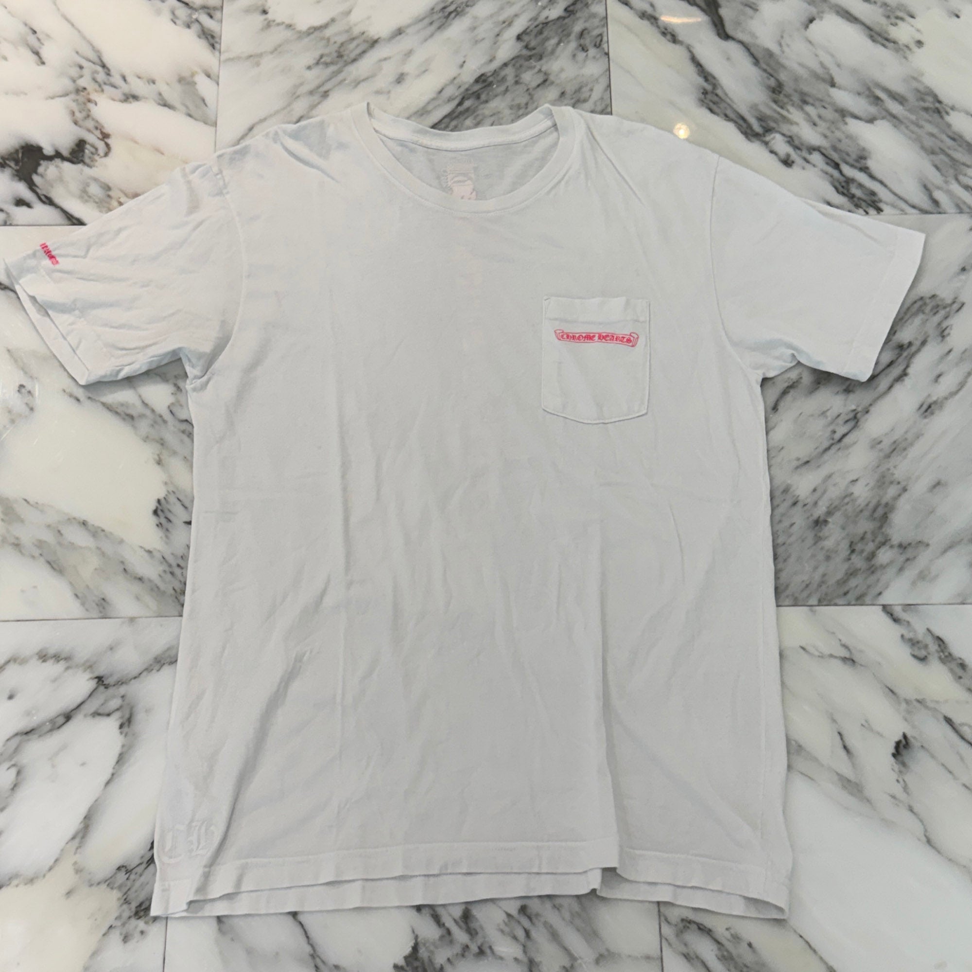 CHROME HEARTS Pink Made In Hollywood Vertical Logo Tee Size XL クロムハーツ ピンク メイドインハリウッド ヴァーティカルロゴ Tシャツ サイズXL