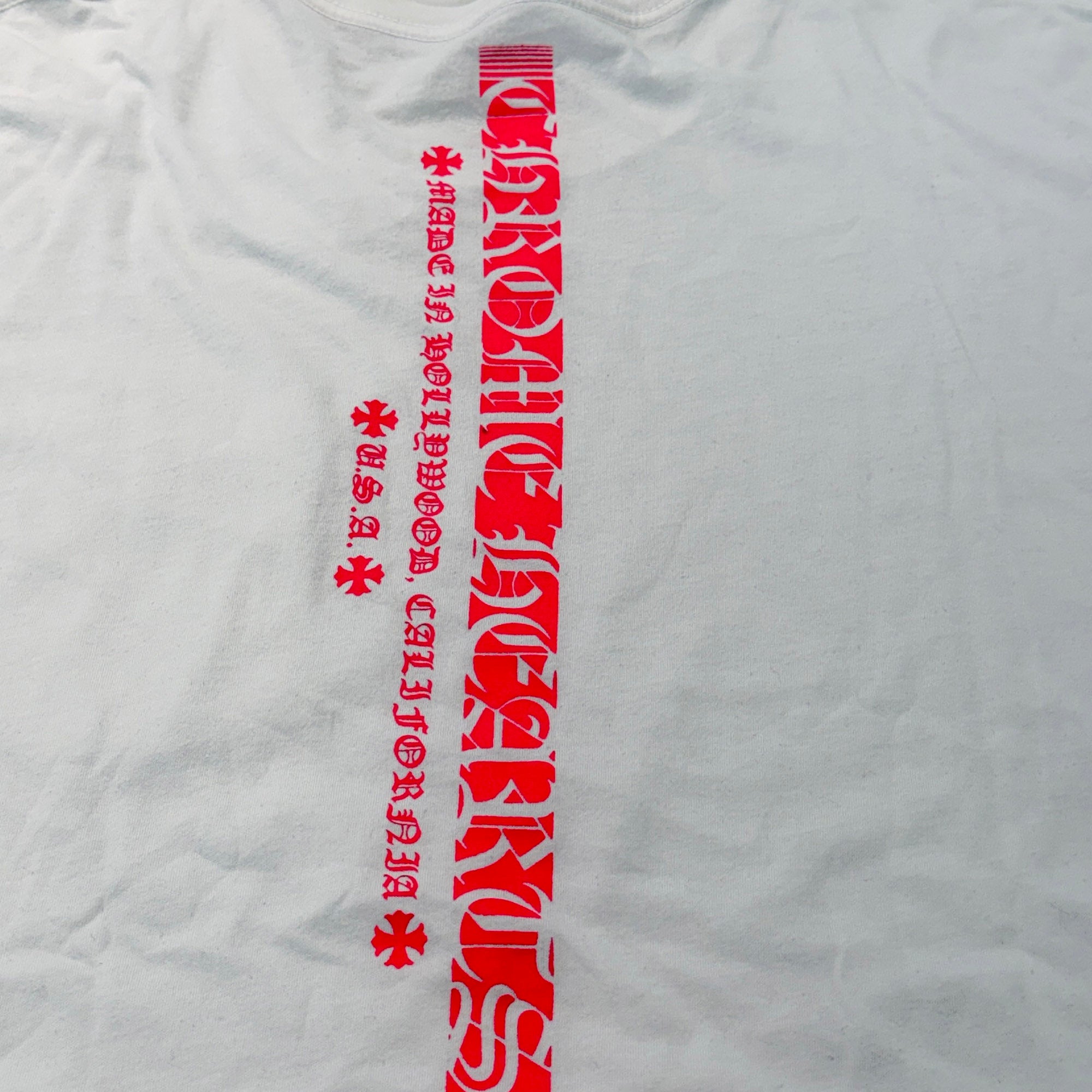 CHROME HEARTS Pink Made In Hollywood Vertical Logo Tee Size XL クロムハーツ ピンク メイドインハリウッド ヴァーティカルロゴ Tシャツ サイズXL