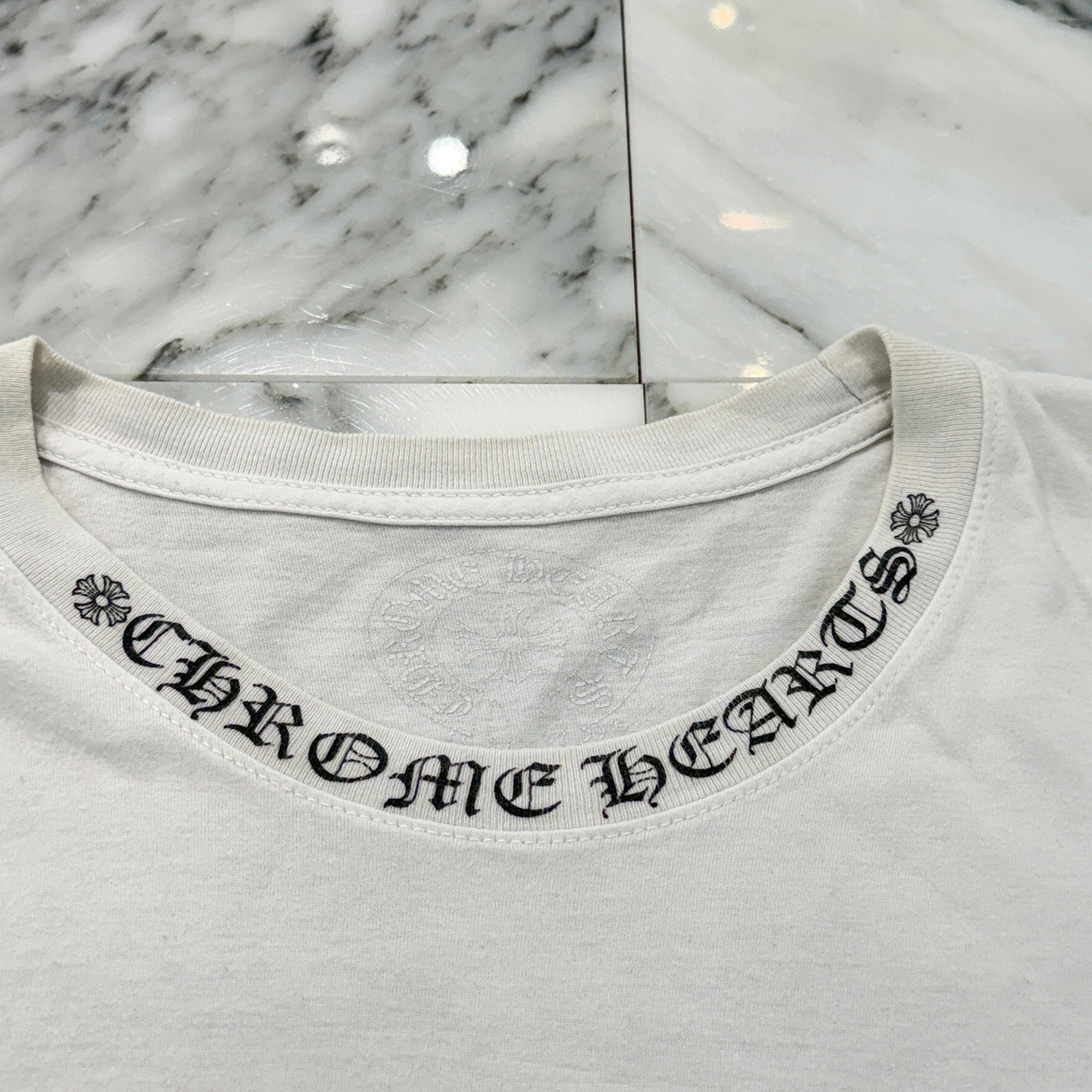 CHROME HEARTS Neck Logo Back Cross Tee Size XL クロムハーツ ネックロゴ バッククロス Tシャツ サイズXL