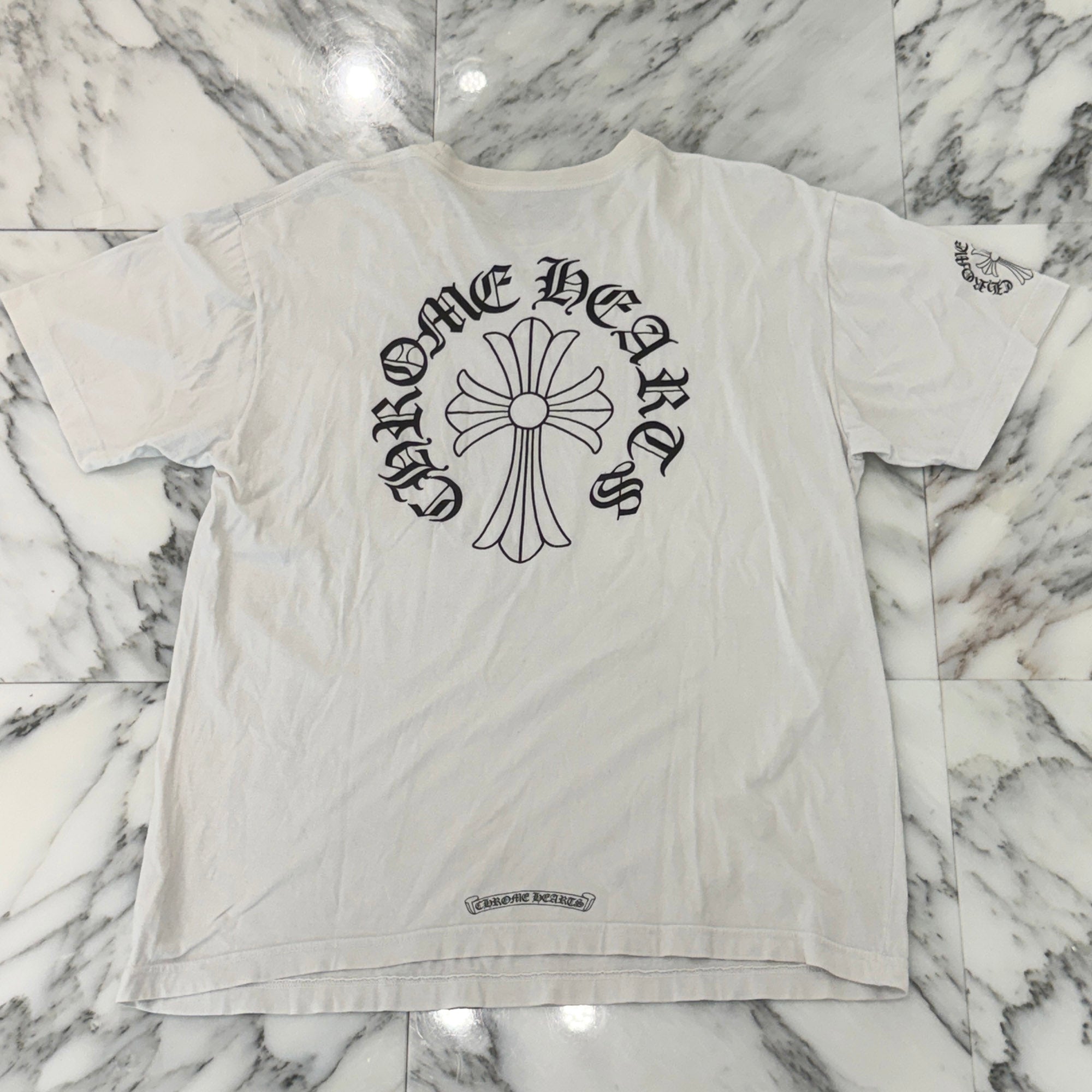 CHROME HEARTS Neck Logo Back Cross Tee Size XL クロムハーツ ネックロゴ バッククロス Tシャツ サイズXL