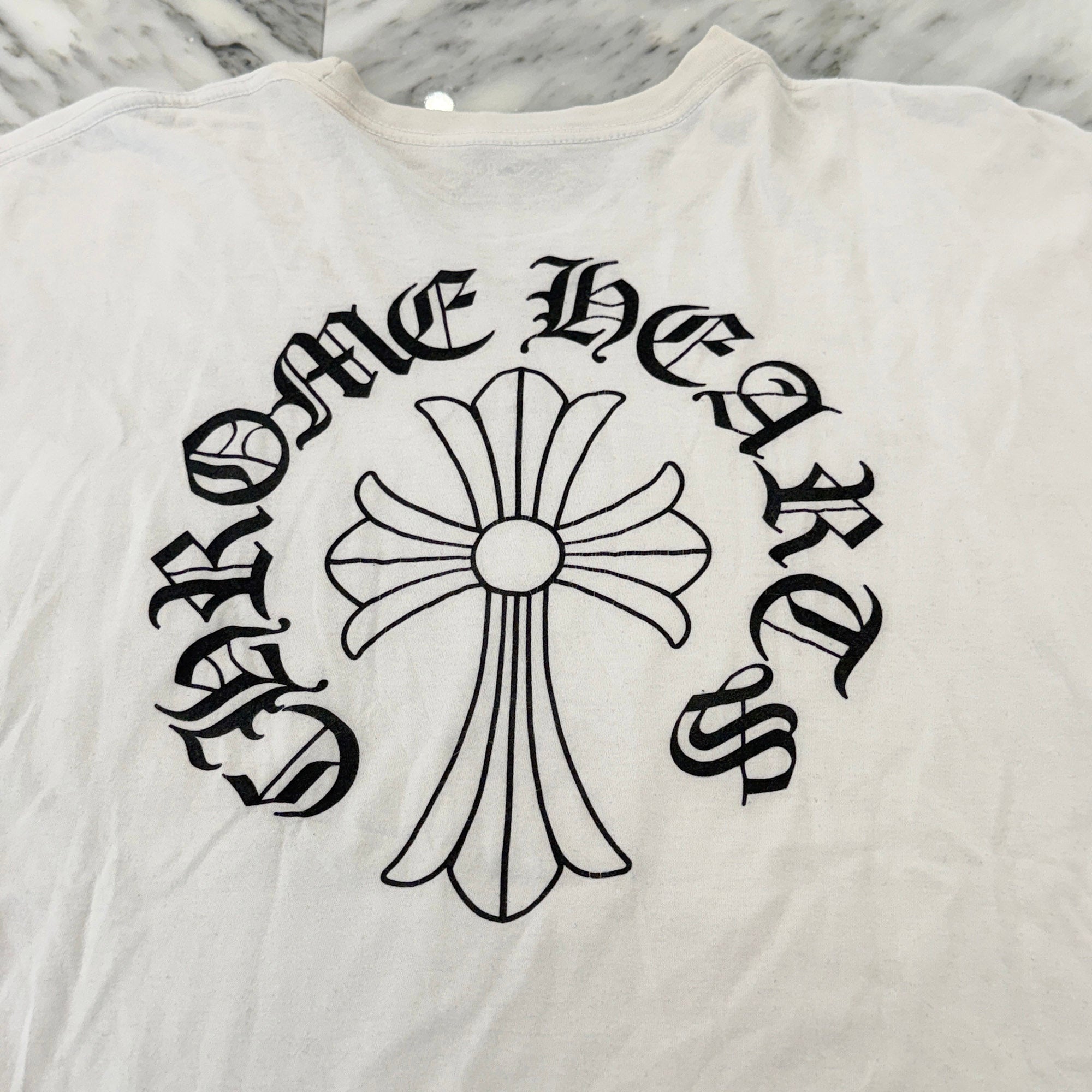 CHROME HEARTS Neck Logo Back Cross Tee Size XL クロムハーツ ネックロゴ バッククロス Tシャツ サイズXL