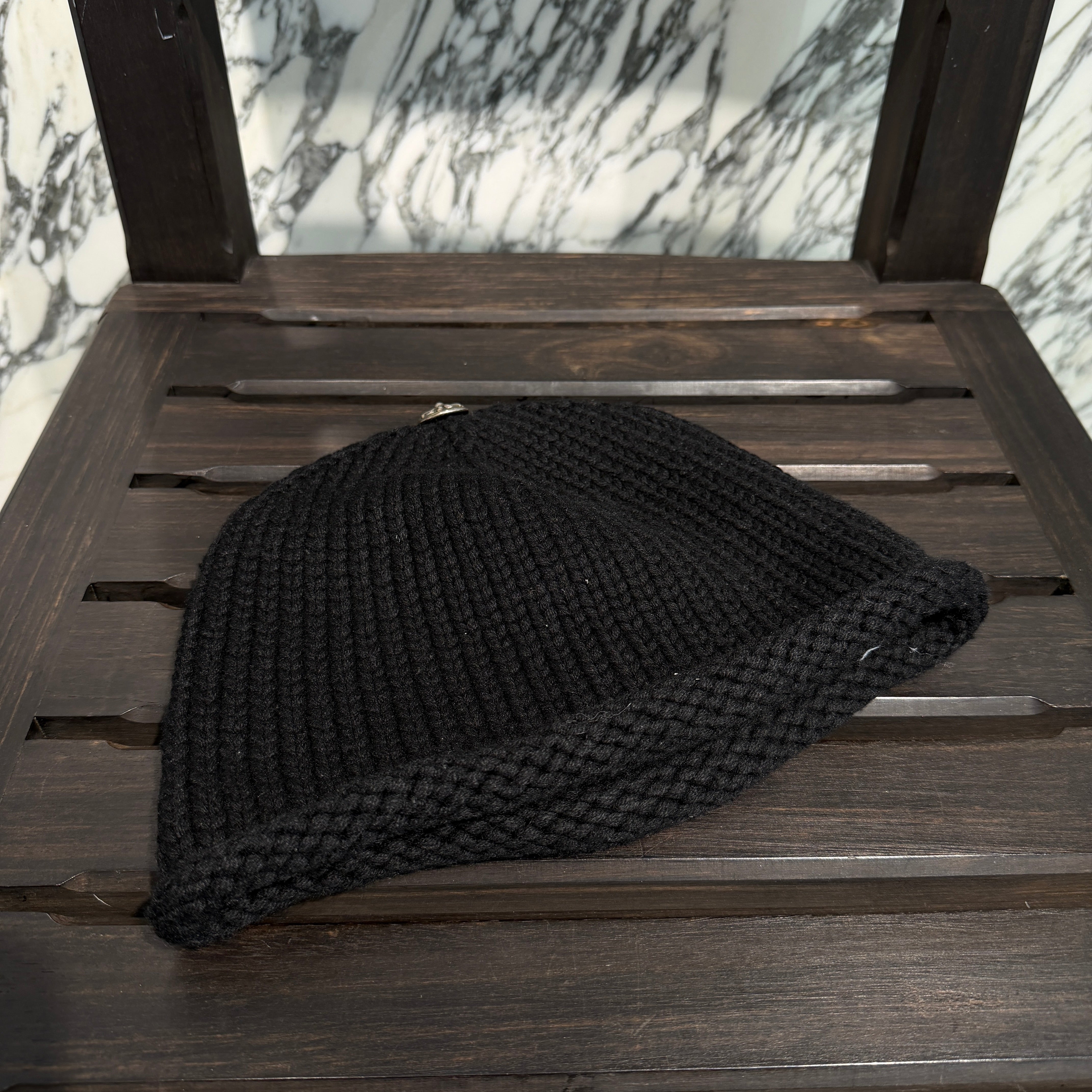CHROME HEARTS Cashmere Leather 1 Cross Patch Beanie クロムハーツ カシミヤ レザー 1クロスパッチ ビーニー