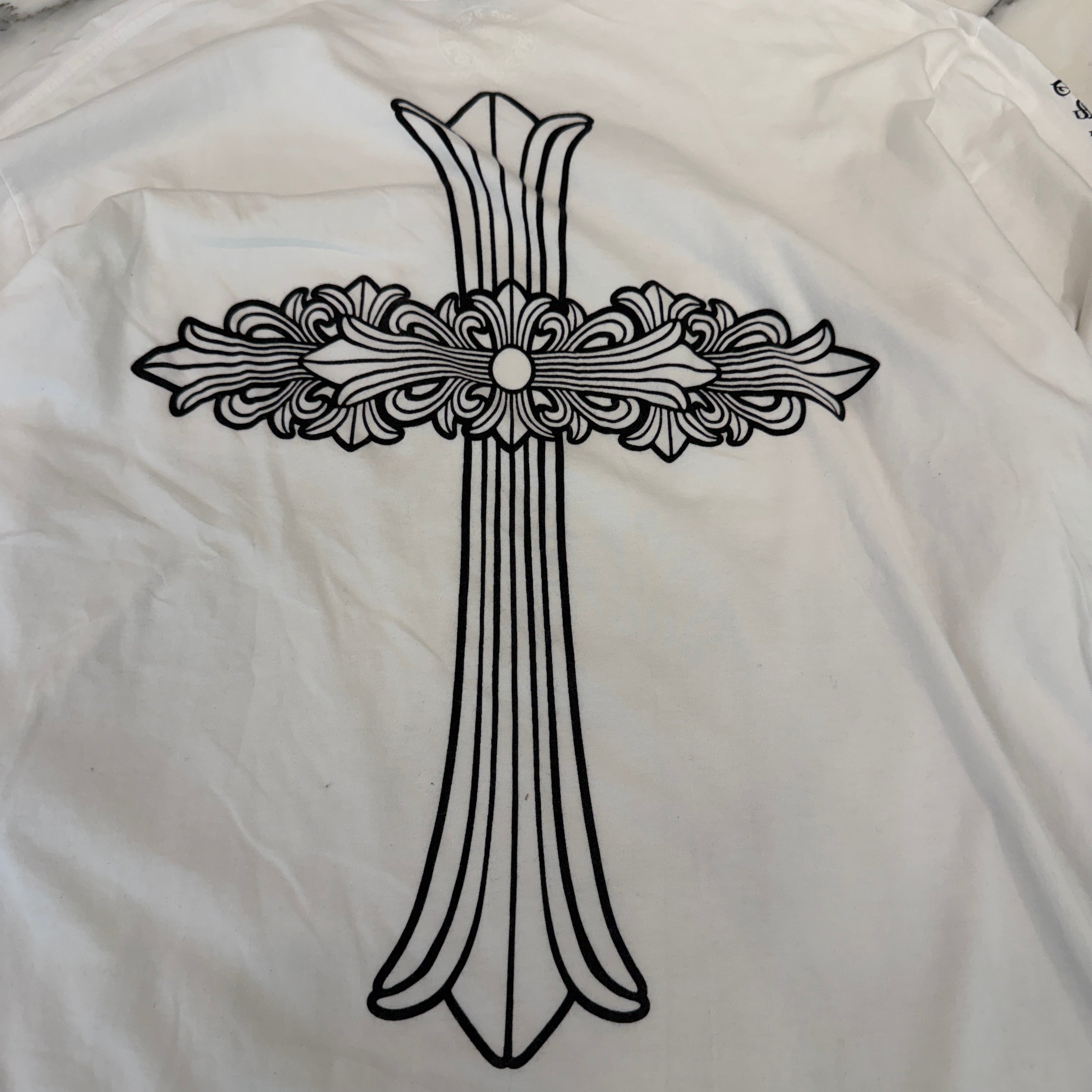 CHROME HEARTS Made In Hollywood Back Floral Cross Vertical Logo Long Sleeve Tee Size XL クロムハーツ メイドインハリウッド バックフローラルクロス ヴァーティカルロゴ ロングスリーブTシャツ サイズXL