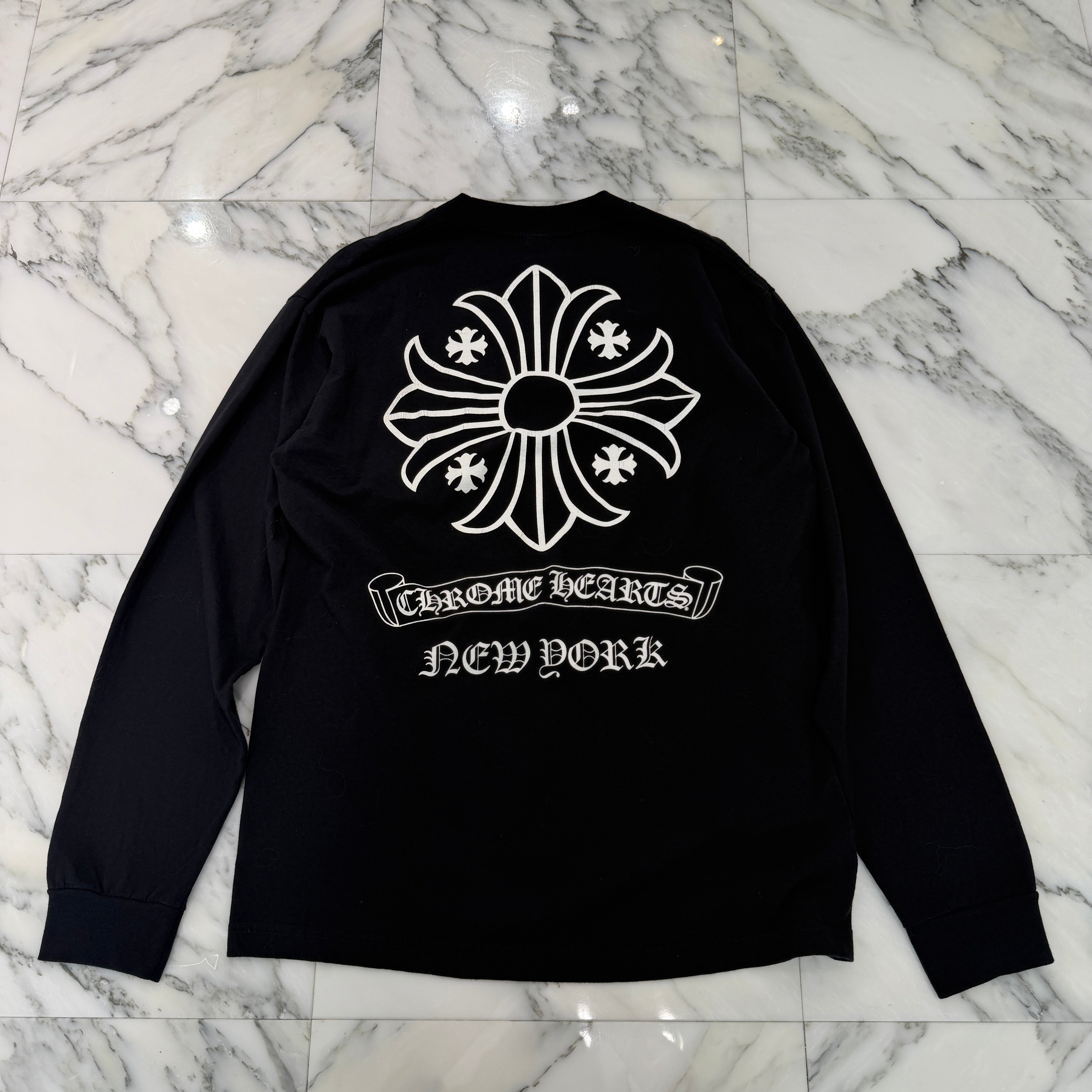 CHROME HEARTS NEW YORK Limited Back CH Plus Print Long Sleeve Tee Size L クロムハーツ ニューヨーク限定 バック CHプラス プリント ロングスリーブTシャツ サイズL
