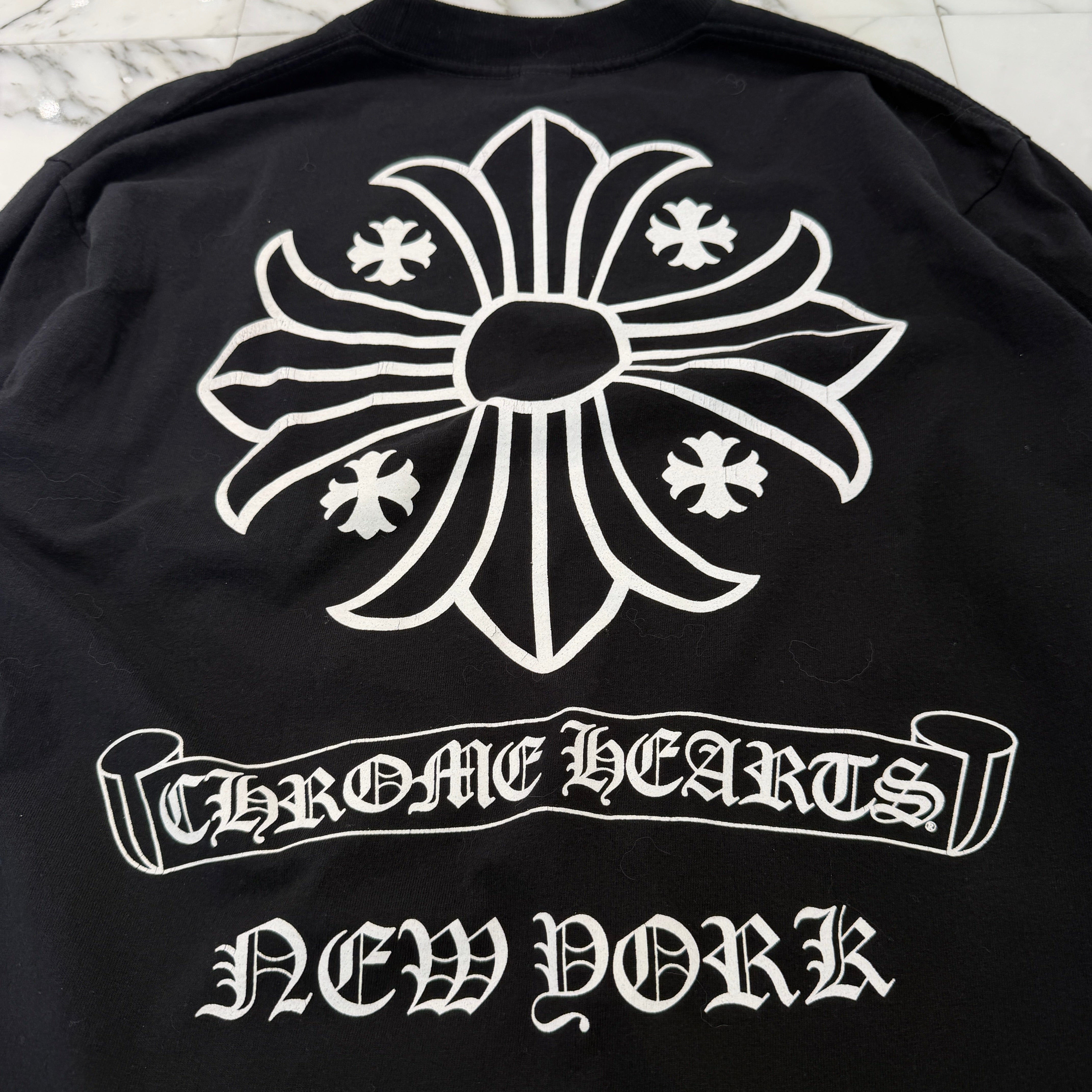 CHROME HEARTS NEW YORK Limited Back CH Plus Print Long Sleeve Tee Size L クロムハーツ ニューヨーク限定 バック CHプラス プリント ロングスリーブTシャツ サイズL
