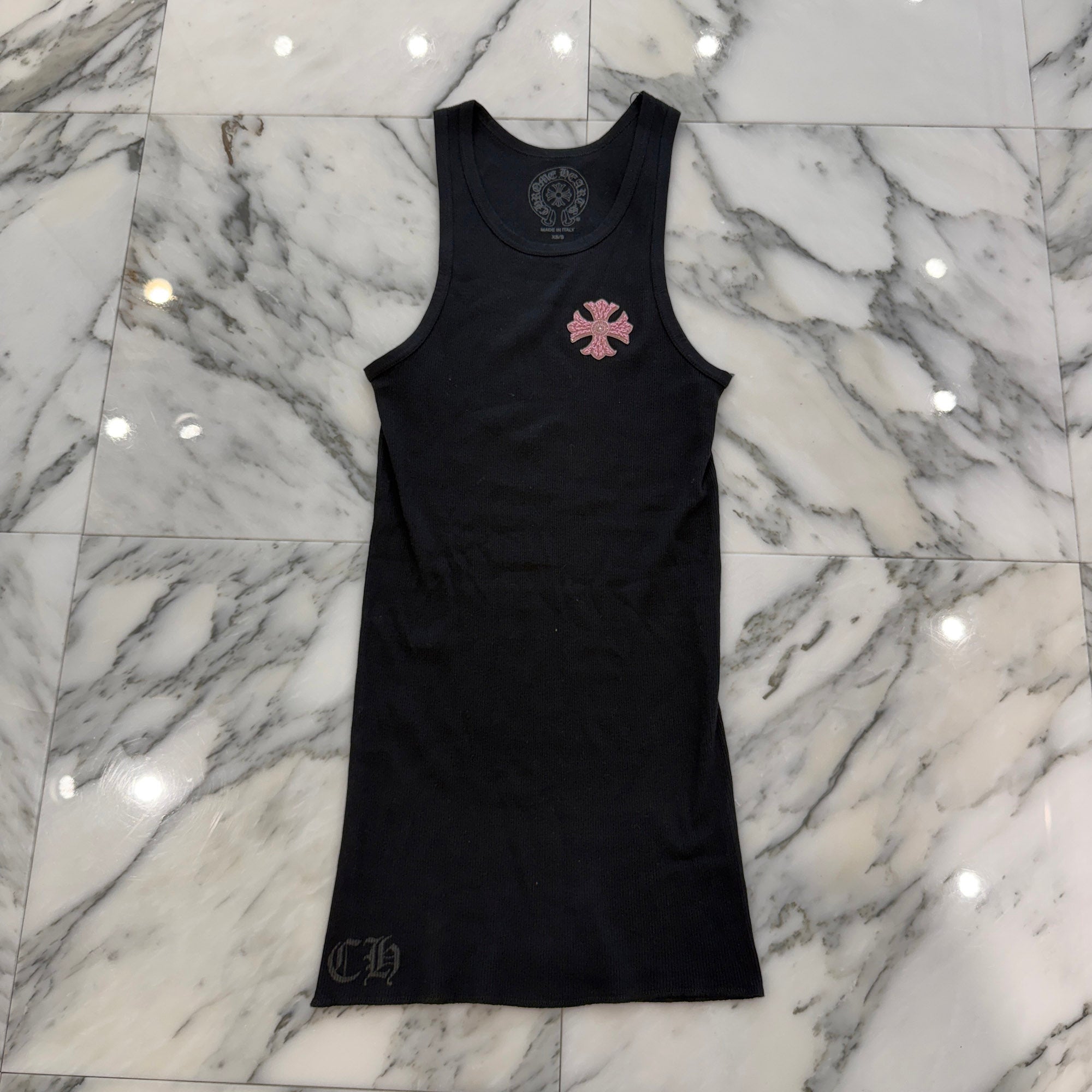 CHROME HEARTS Beads Embroidery CH Plus Tank Top Size XS/S クロムハーツ ビーズ刺繍 CHプラス タンクトップ サイズXS/S
