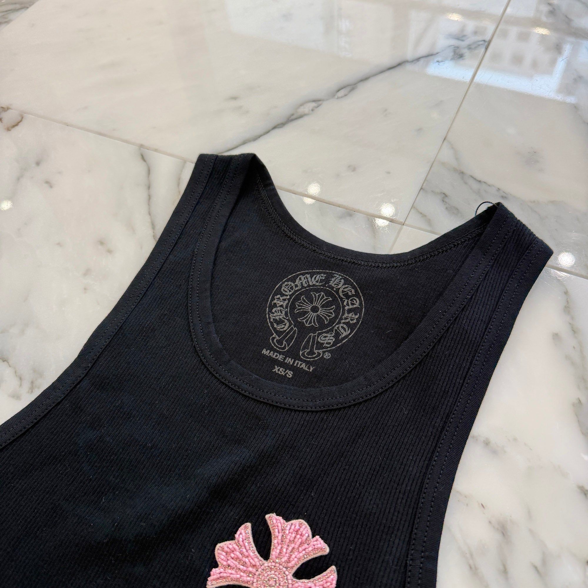 CHROME HEARTS Beads Embroidery CH Plus Tank Top Size XS/S クロムハーツ ビーズ刺繍 CHプラス タンクトップ サイズXS/S