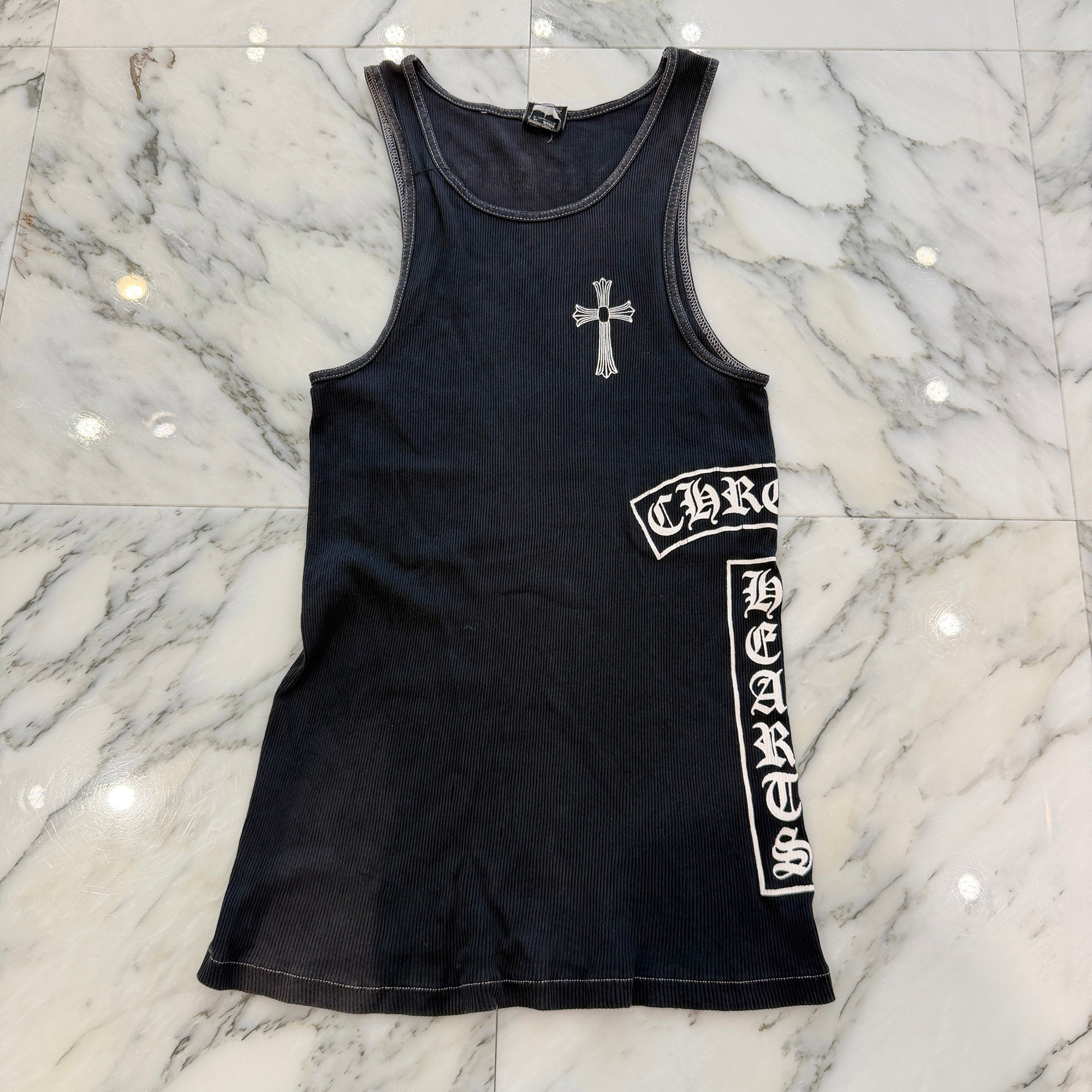 CHROME HEARTS CH Cross Side Vertical Logo Fuck You Tank Top Size L クロムハーツ CHクロス サイド ヴァーティカルロゴ ファックユー タンクトップ サイズL
