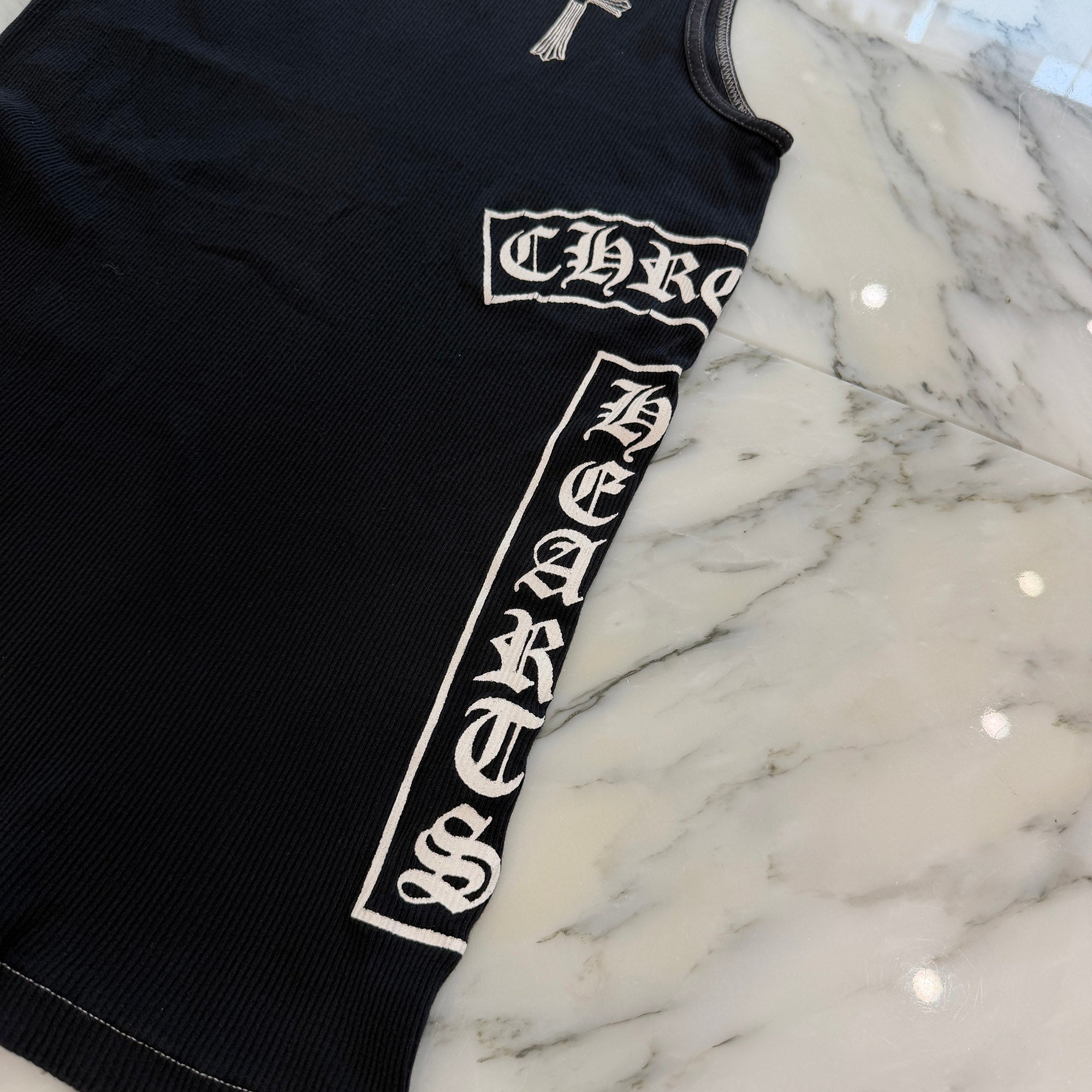 CHROME HEARTS CH Cross Side Vertical Logo Fuck You Tank Top Size L クロムハーツ CHクロス サイド ヴァーティカルロゴ ファックユー タンクトップ サイズL