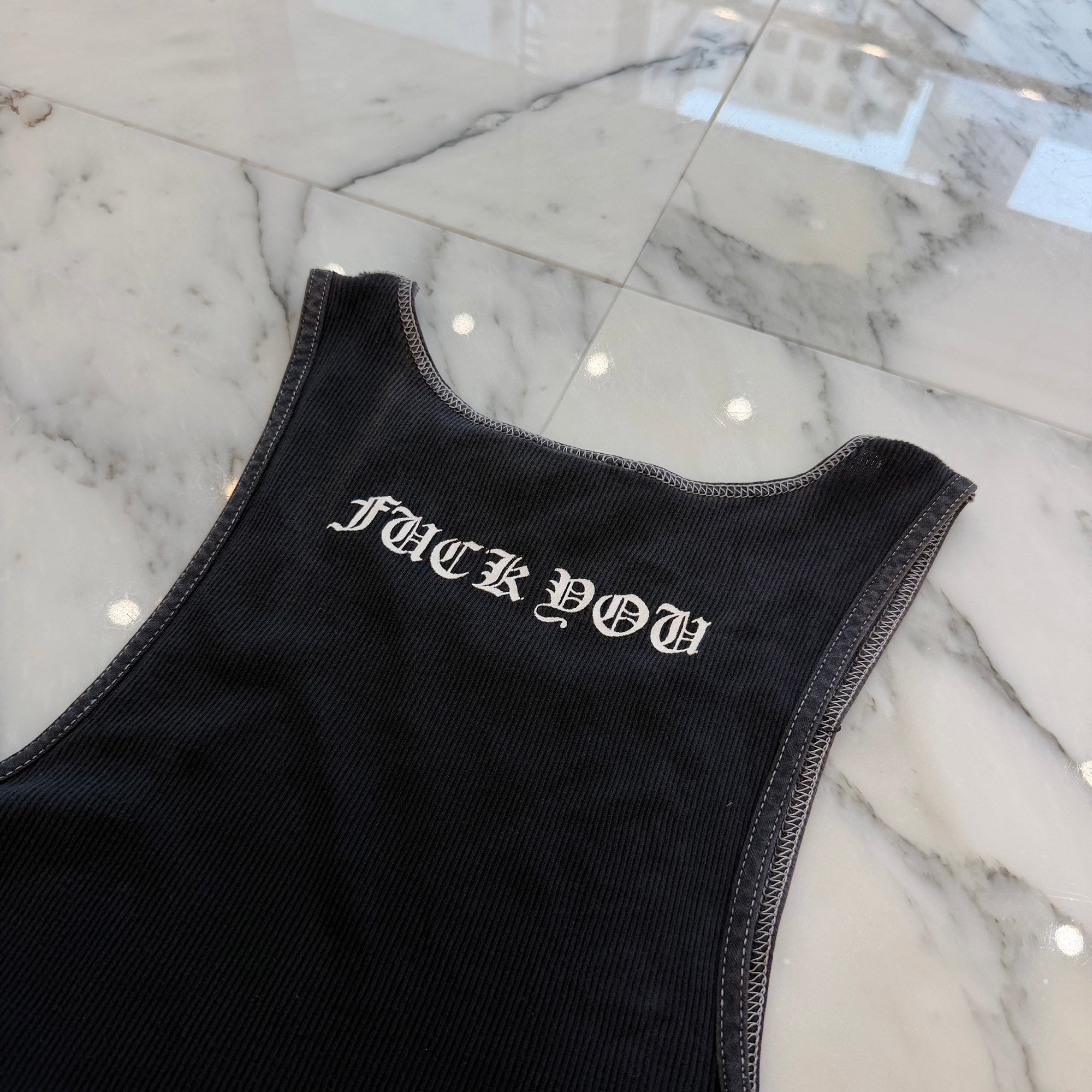 CHROME HEARTS CH Cross Side Vertical Logo Fuck You Tank Top Size L クロムハーツ CHクロス サイド ヴァーティカルロゴ ファックユー タンクトップ サイズL