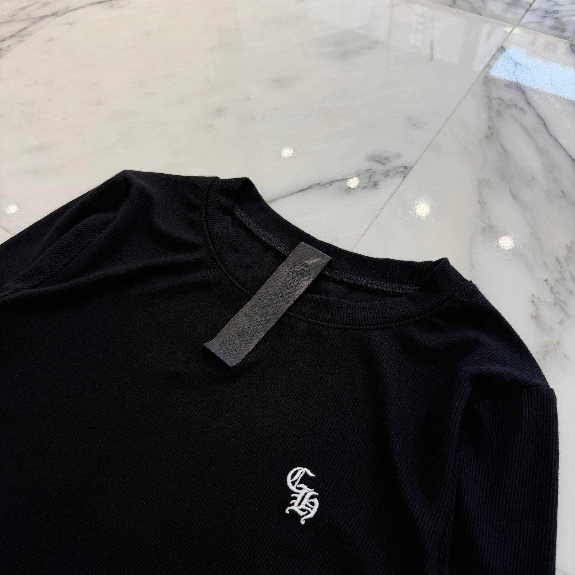 CHROME HEARTS Y NOT CH Plus Embroidery Rayon Long Sleeve Tee Size S クロムハーツ ワイノット CHプラス刺繍 レーヨン ロングスリーブTシャツ サイズS