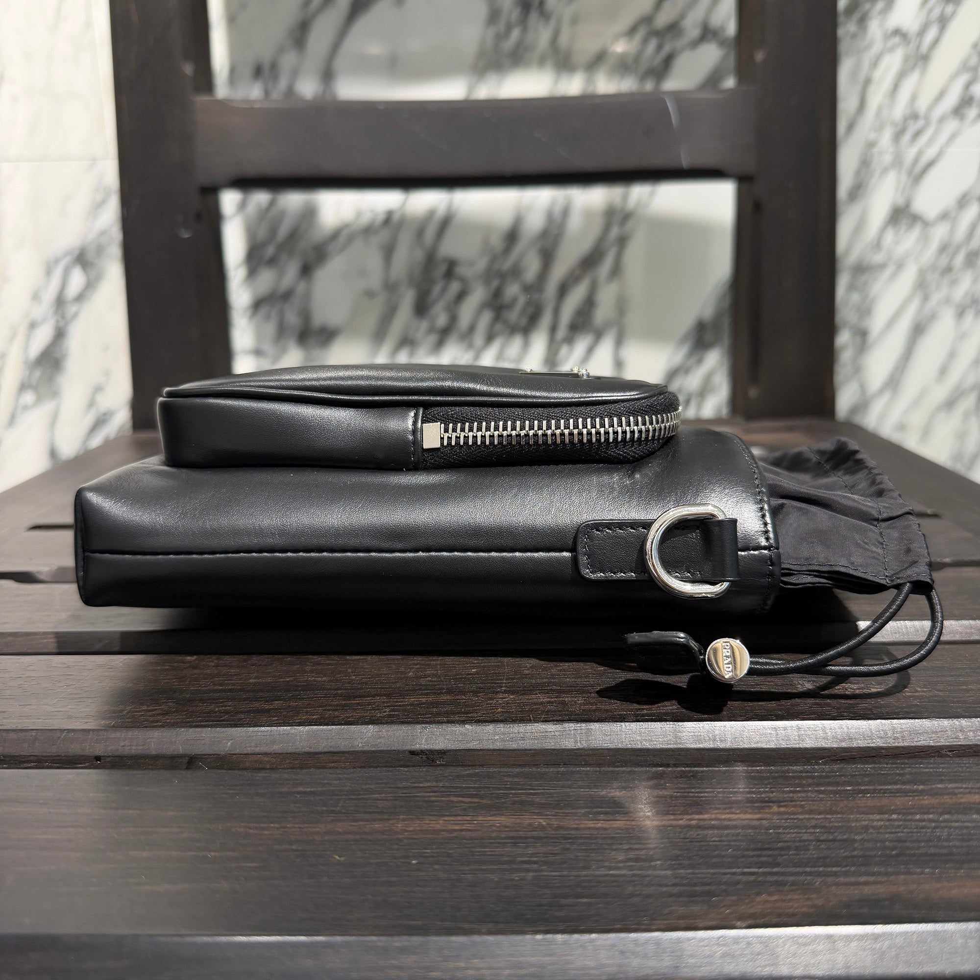 PRADA 2024SS Triangle Logo Leather Smartphone Case 2ZH155_2CND_F0002 プラダ トライアングルロゴ スマートフォン レザーケース