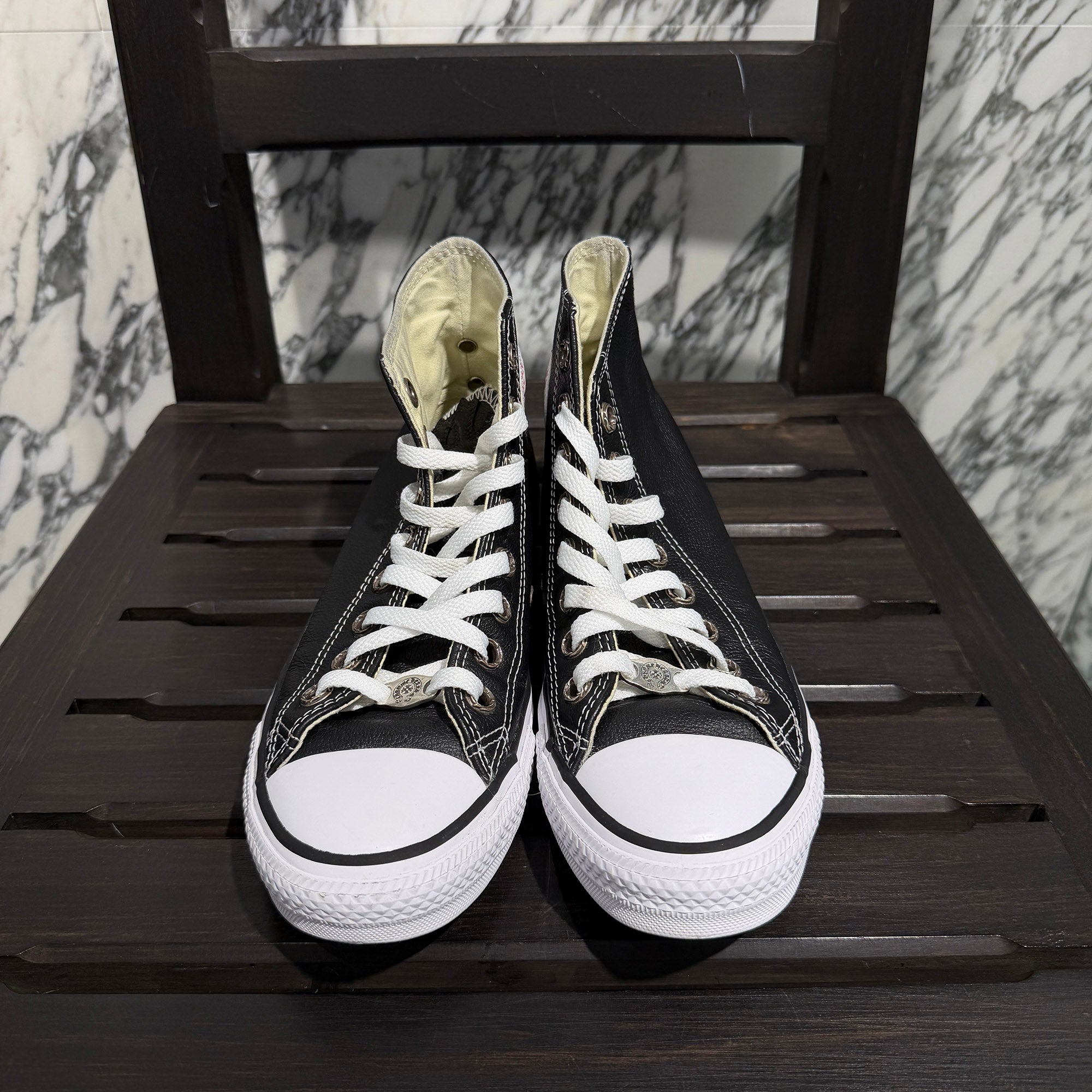 CHROME HEARTS × CONVERSE ALL STAR Cross Leather Patch Canvas High Cut Sneakers Size 7 (25.5cm) クロムハーツ × コンバース オールスター クロスレザーパッチ キャンバス ハイカットスニーカー サイズ7 (25.5cm)