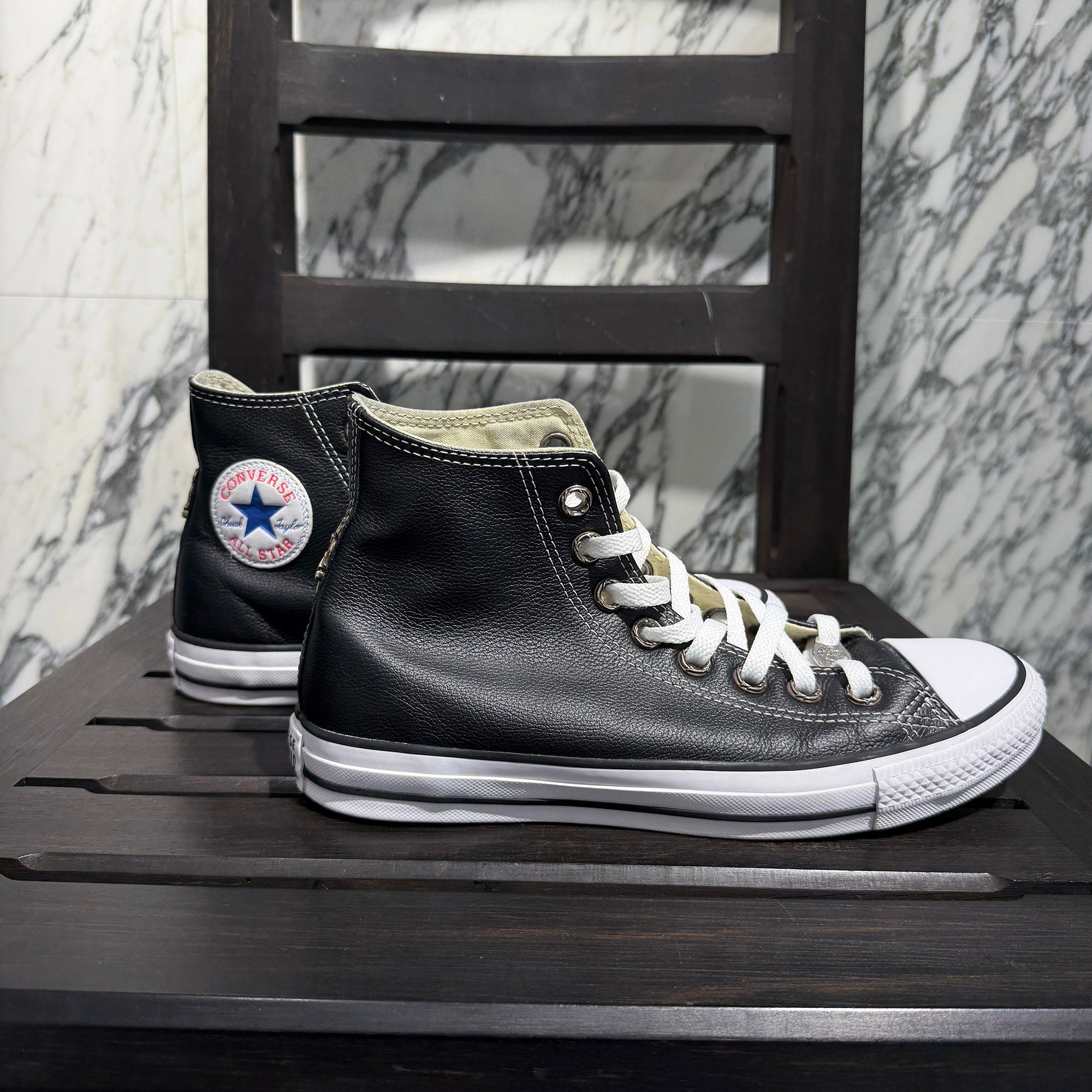 CHROME HEARTS × CONVERSE ALL STAR Cross Leather Patch Canvas High Cut Sneakers Size 7 (25.5cm) クロムハーツ × コンバース オールスター クロスレザーパッチ キャンバス ハイカットスニーカー サイズ7 (25.5cm)