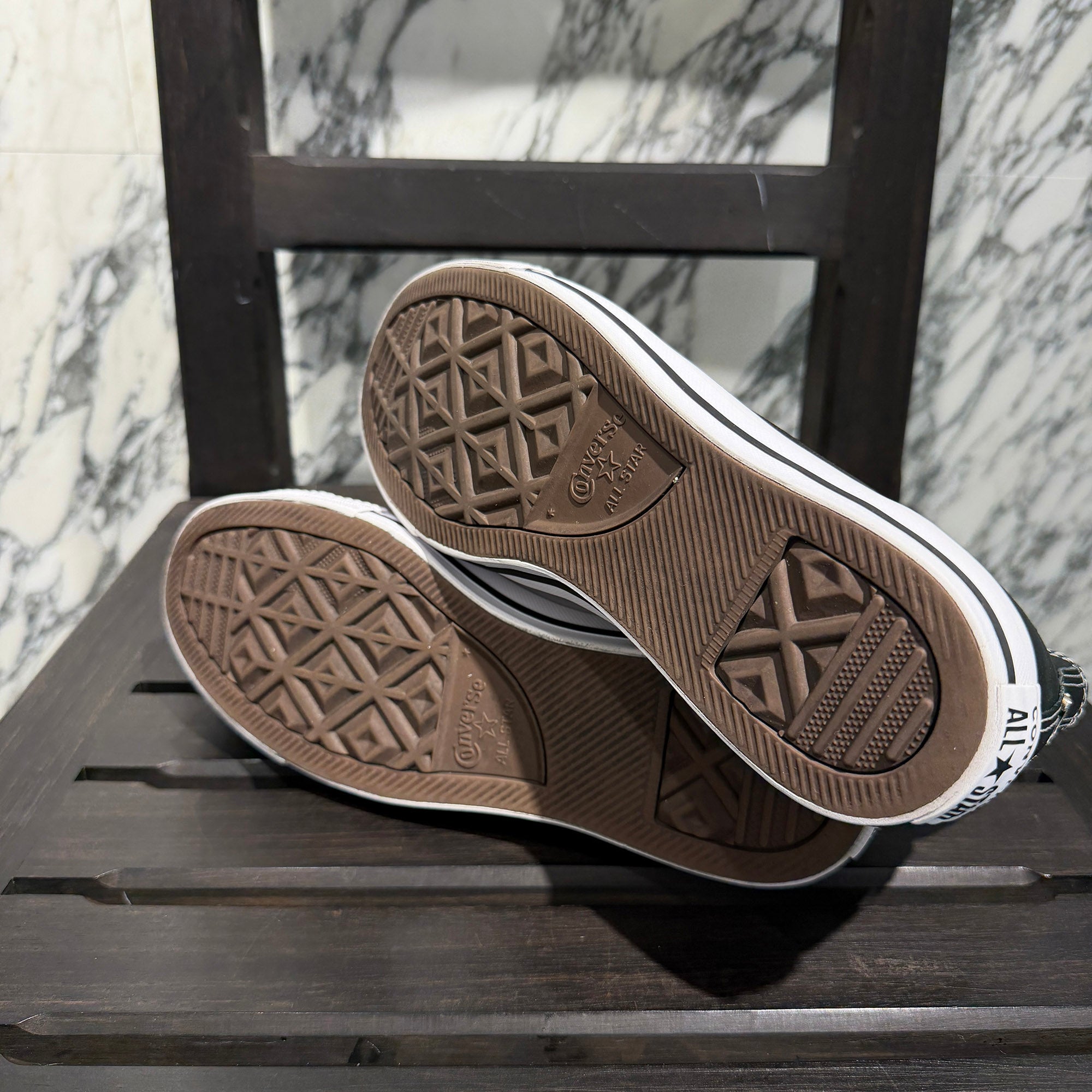 CHROME HEARTS × CONVERSE ALL STAR Cross Leather Patch Canvas High Cut Sneakers Size 7 (25.5cm) クロムハーツ × コンバース オールスター クロスレザーパッチ キャンバス ハイカットスニーカー サイズ7 (25.5cm)