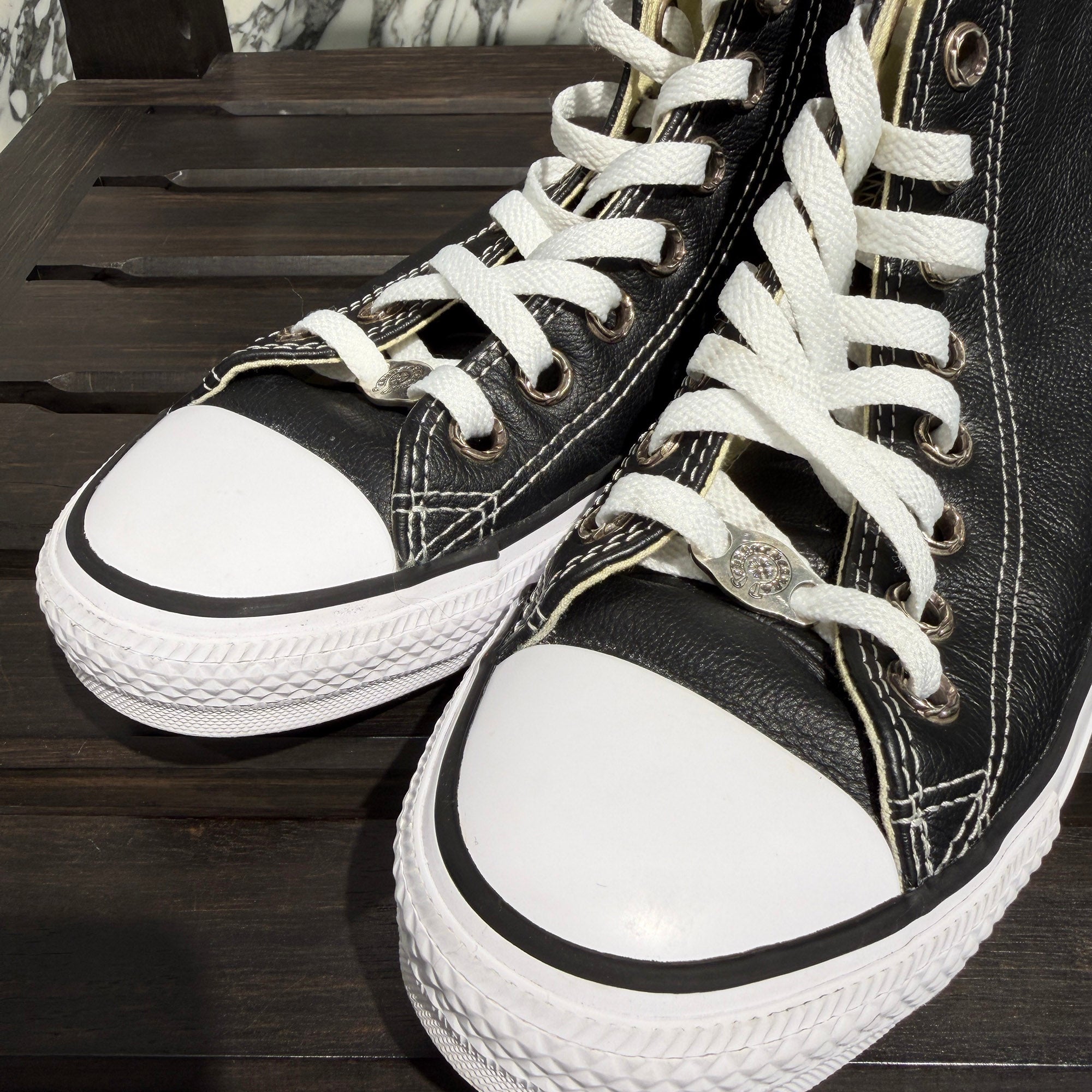 CHROME HEARTS × CONVERSE ALL STAR Cross Leather Patch Canvas High