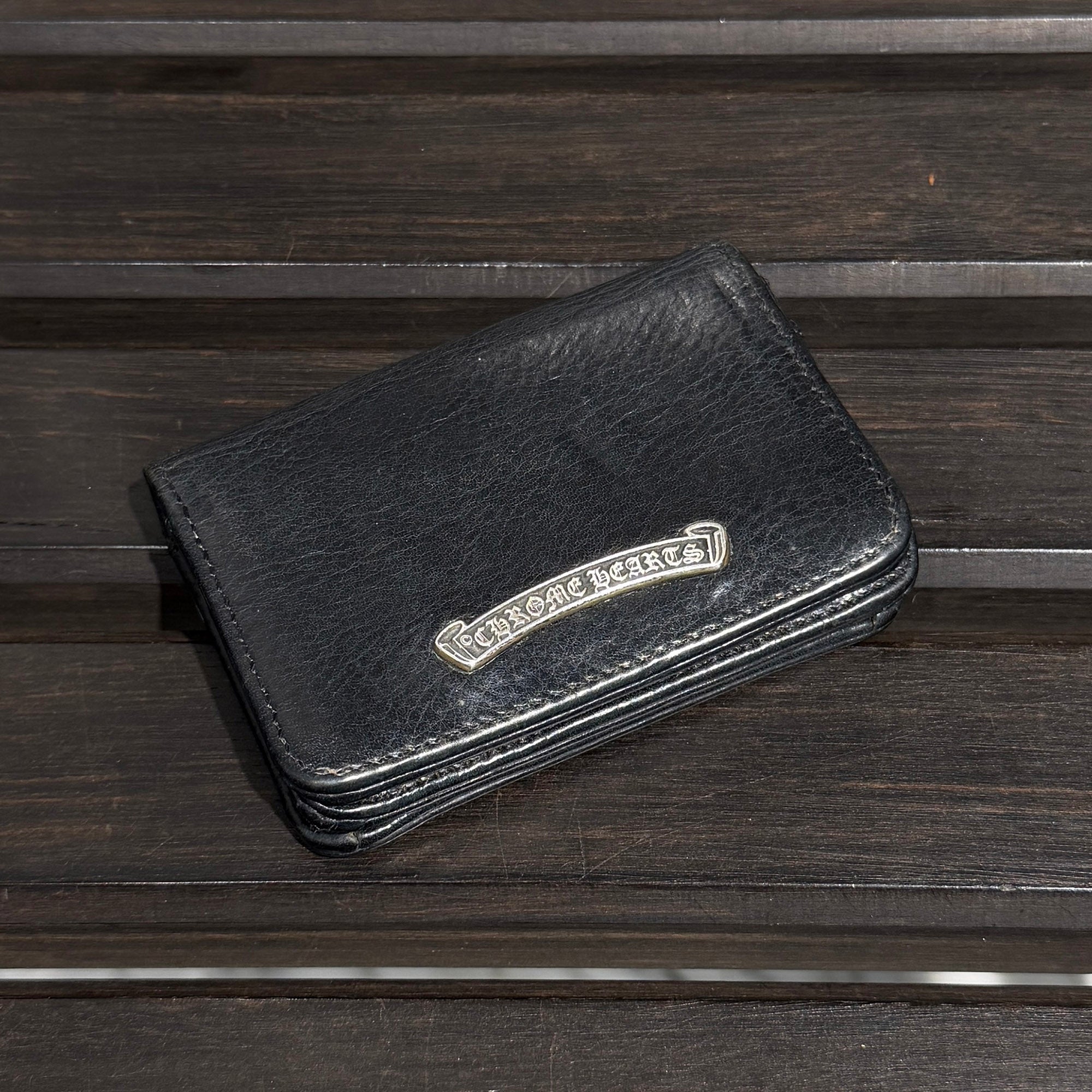 CHROME HEARTS Scroll Label Leather Card Case クロムハーツ スクロールラベル レザーカードケース