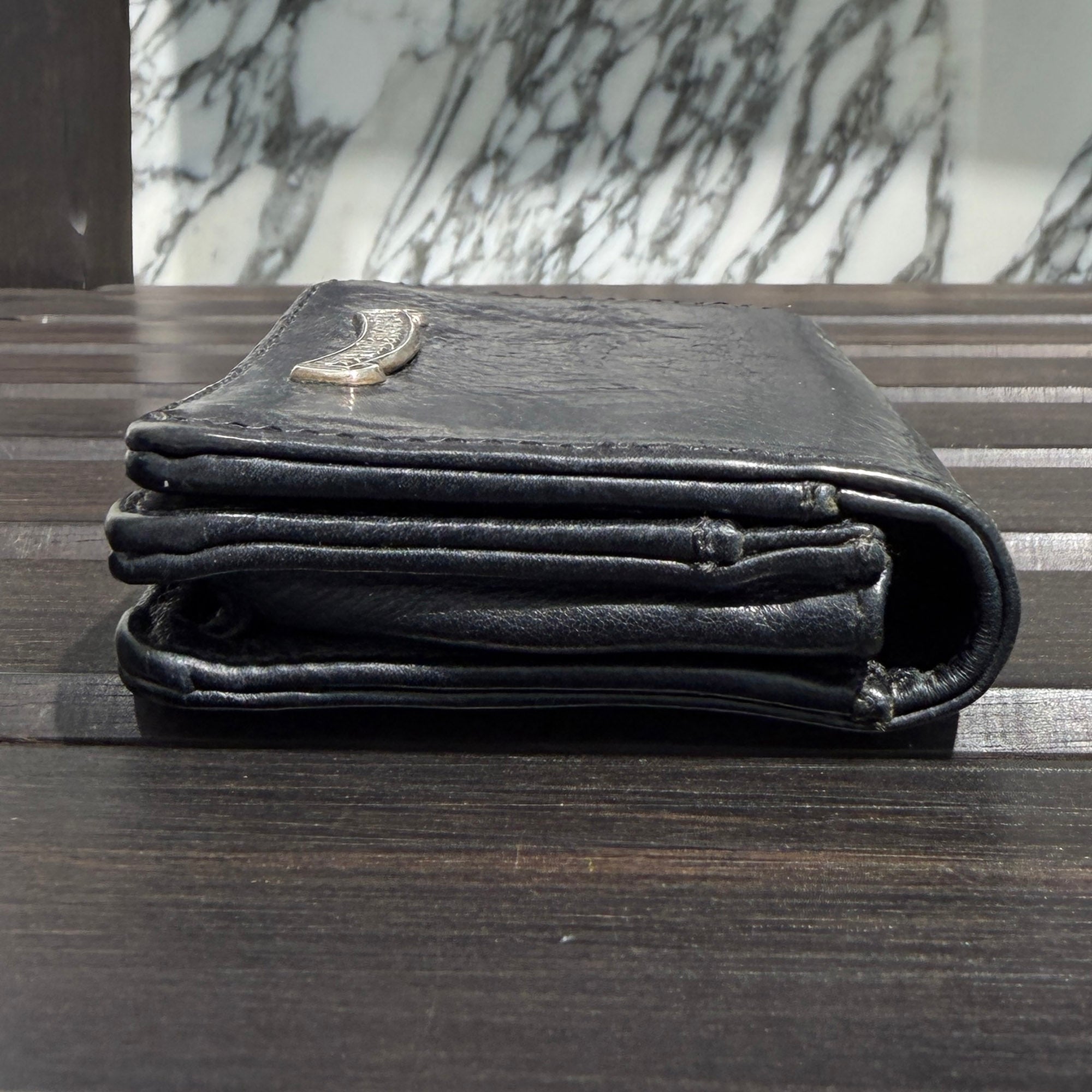 CHROME HEARTS Scroll Label Leather Card Case クロムハーツ スクロールラベル レザーカードケース