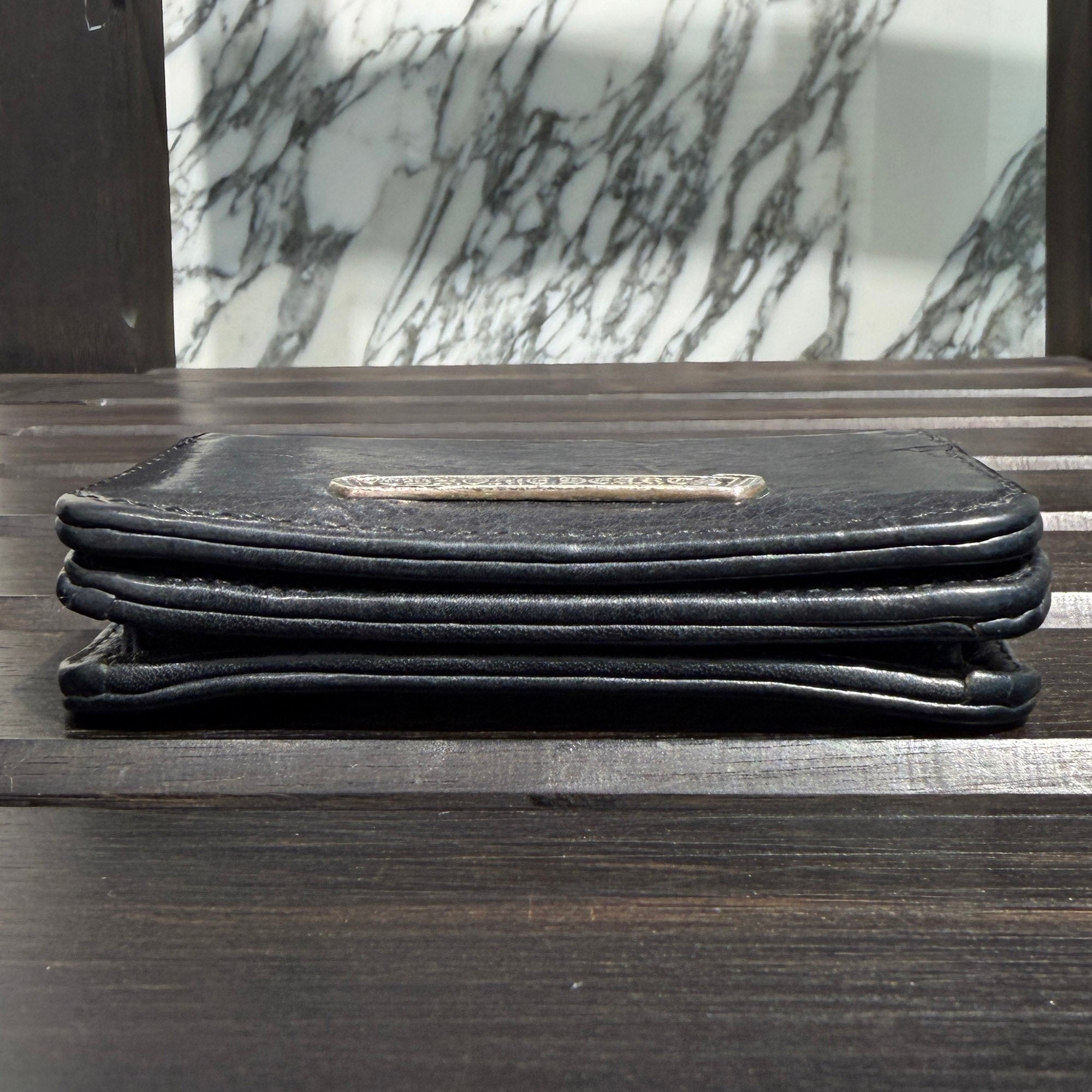 CHROME HEARTS Scroll Label Leather Card Case クロムハーツ スクロールラベル レザーカードケース
