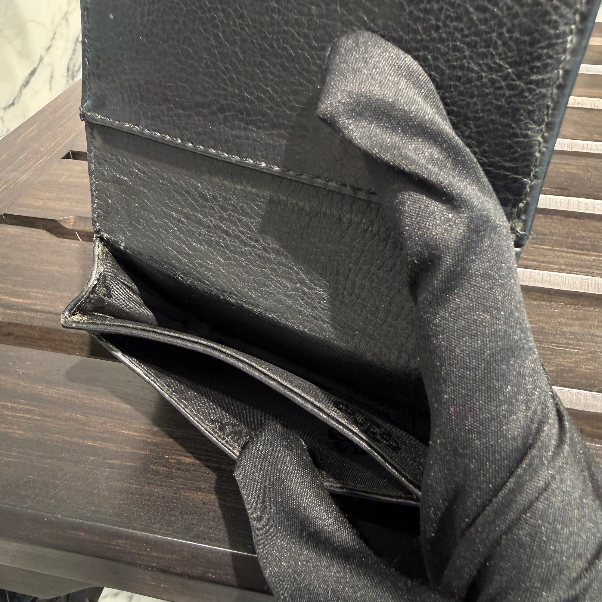 CHROME HEARTS Scroll Label Leather Card Case クロムハーツ