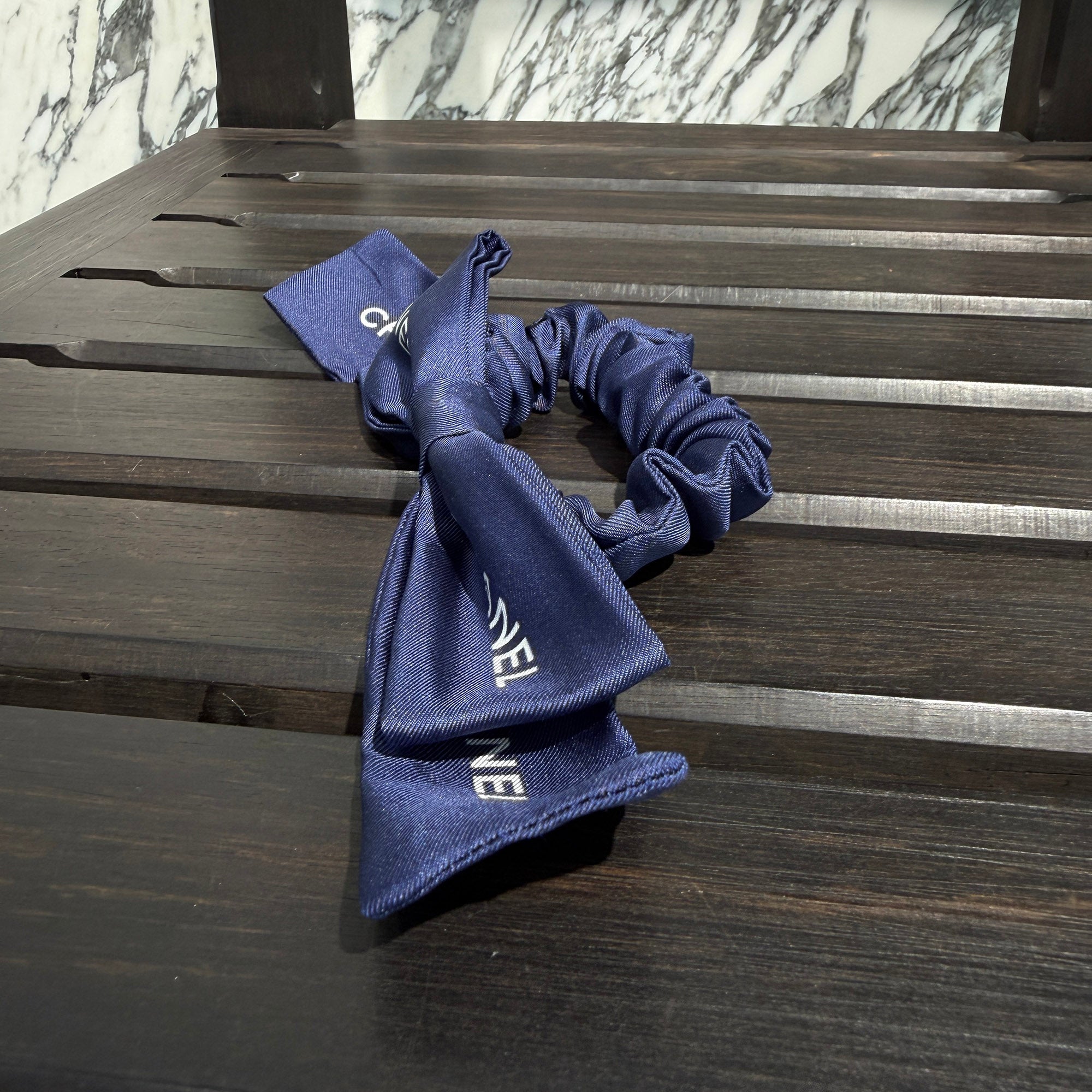 CHANEL 2023SS 23S Logo Print Ribbon Scrunchie AA9064 シャネル 23S ロゴプリント リボンシュシュ