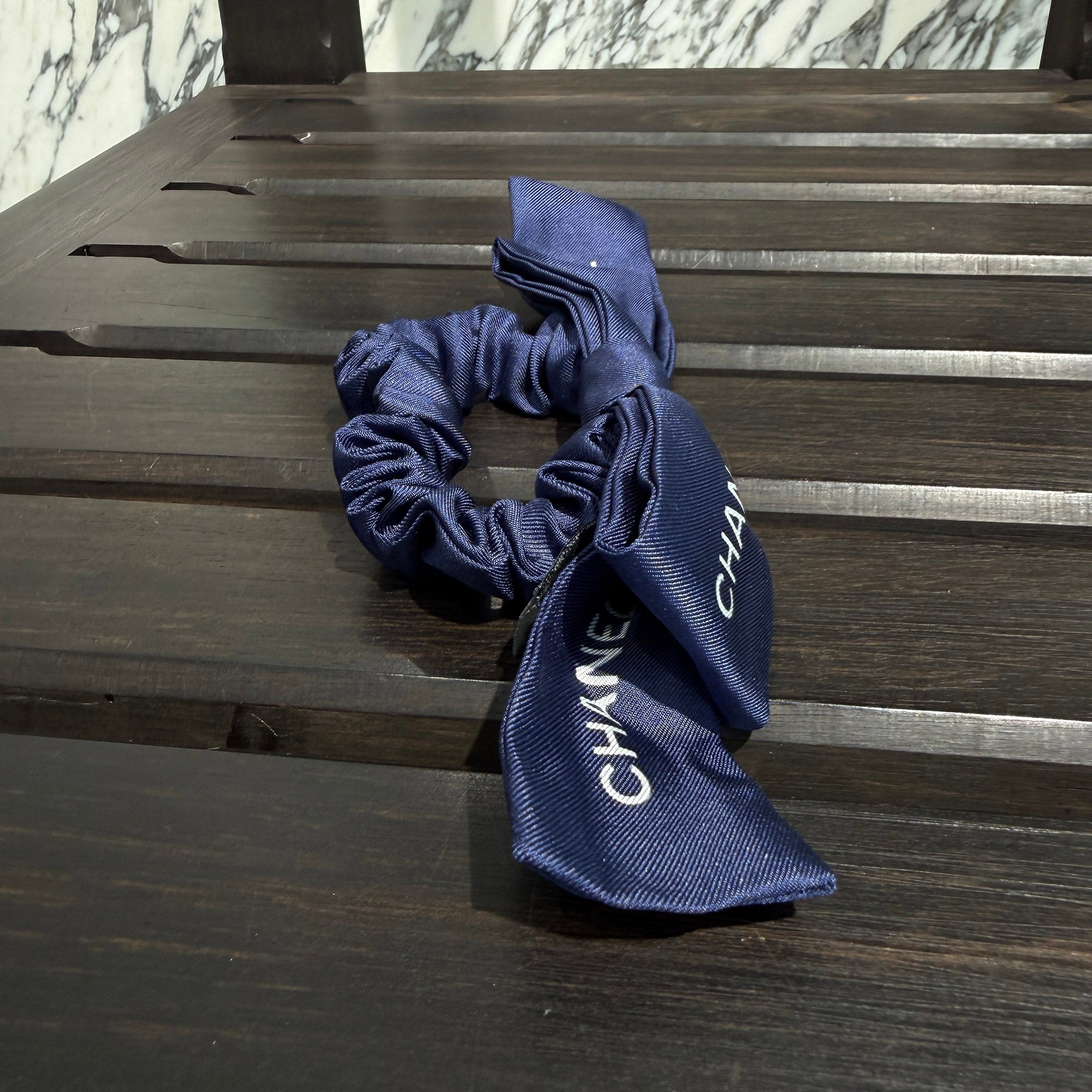 CHANEL 2023SS 23S Logo Print Ribbon Scrunchie AA9064 シャネル 23S ロゴプリント リボンシュシュ
