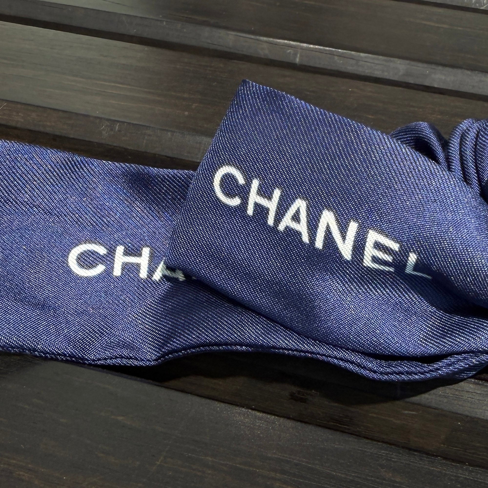CHANEL 2023SS 23S Logo Print Ribbon Scrunchie AA9064 シャネル 23S ロゴプリント リボンシュシュ