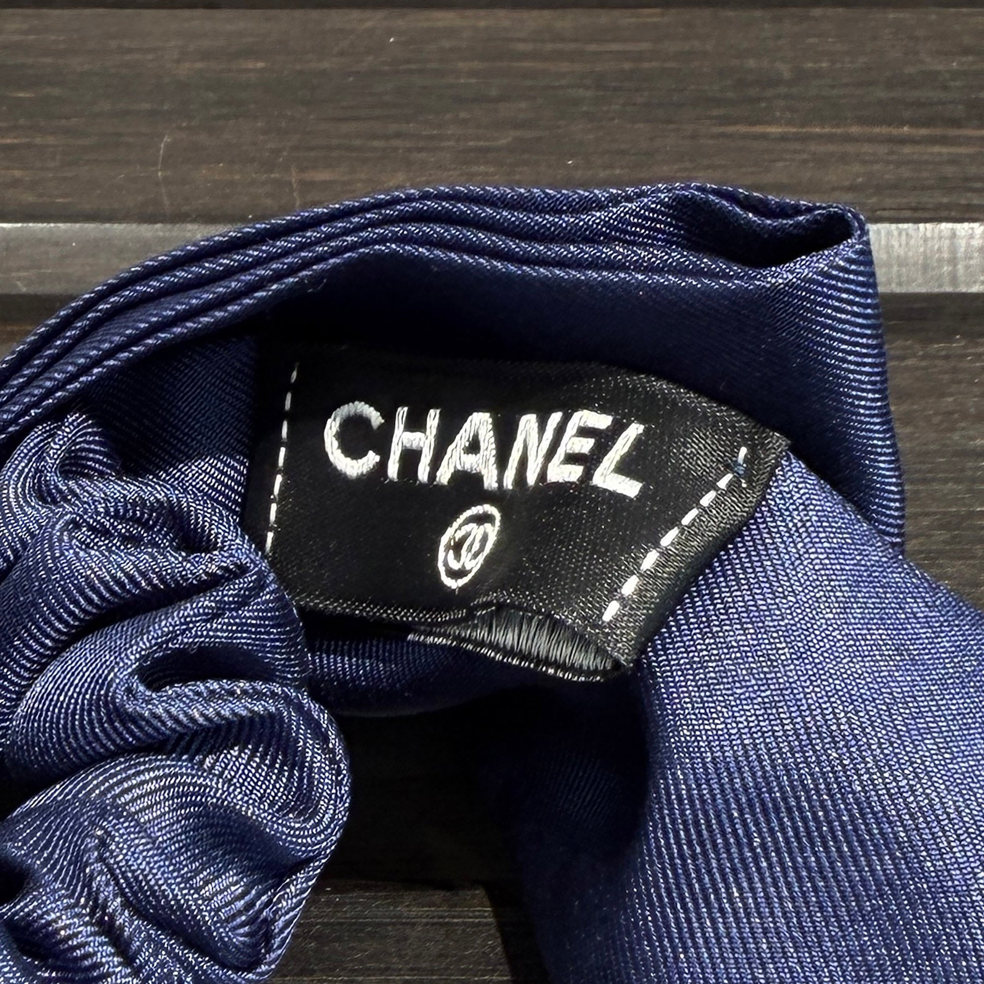 CHANEL 2023SS 23S Logo Print Ribbon Scrunchie AA9064 シャネル 23S ロゴプリント リボンシュシュ