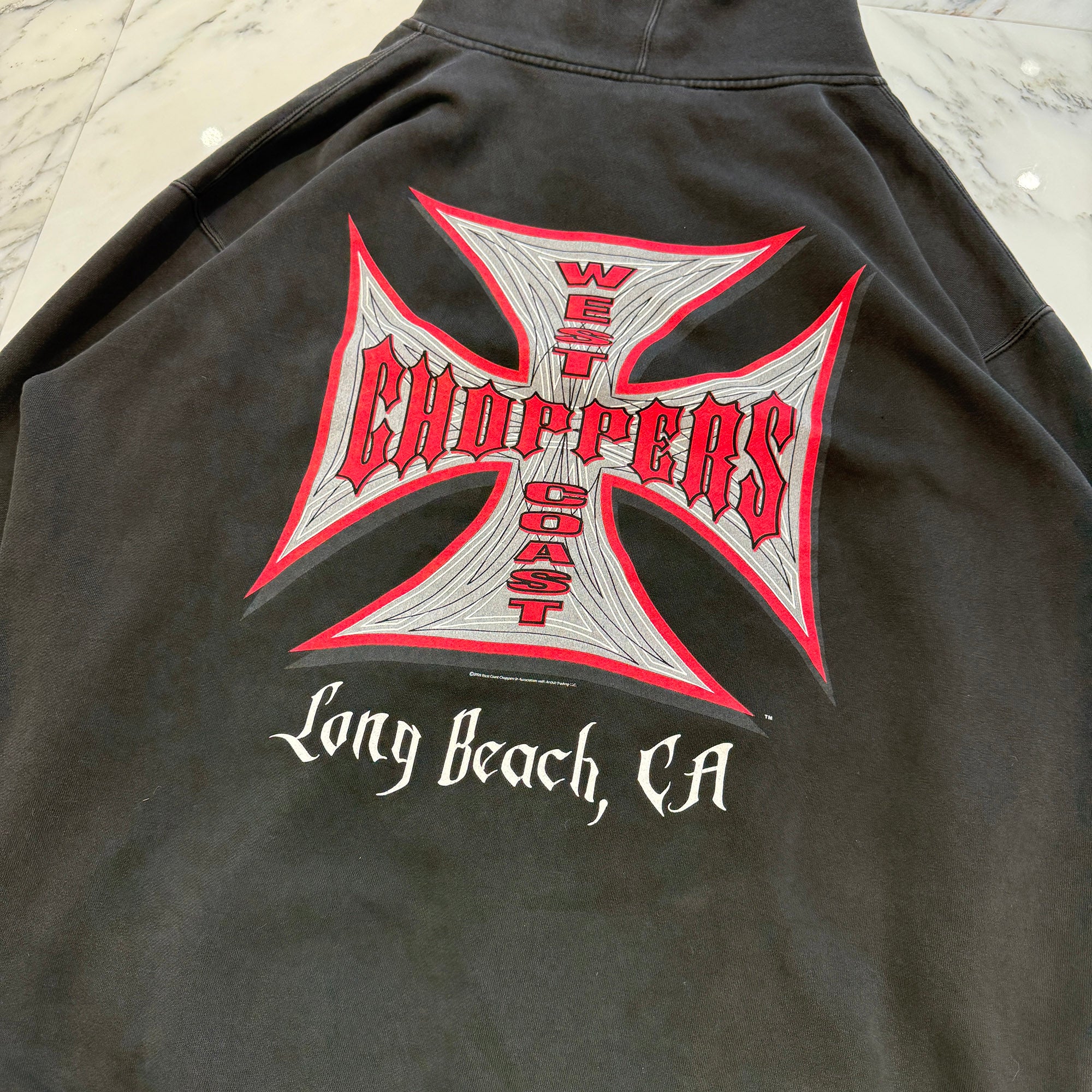 Vintage 00's West Coast Choppers Back Iron Cross Logo Zip Up Hoodie Size XL ヴィンテージ 00's ウエストコーストチョッパーズ バック アイアンクロスロゴ ジップアップ フーディ サイズXL