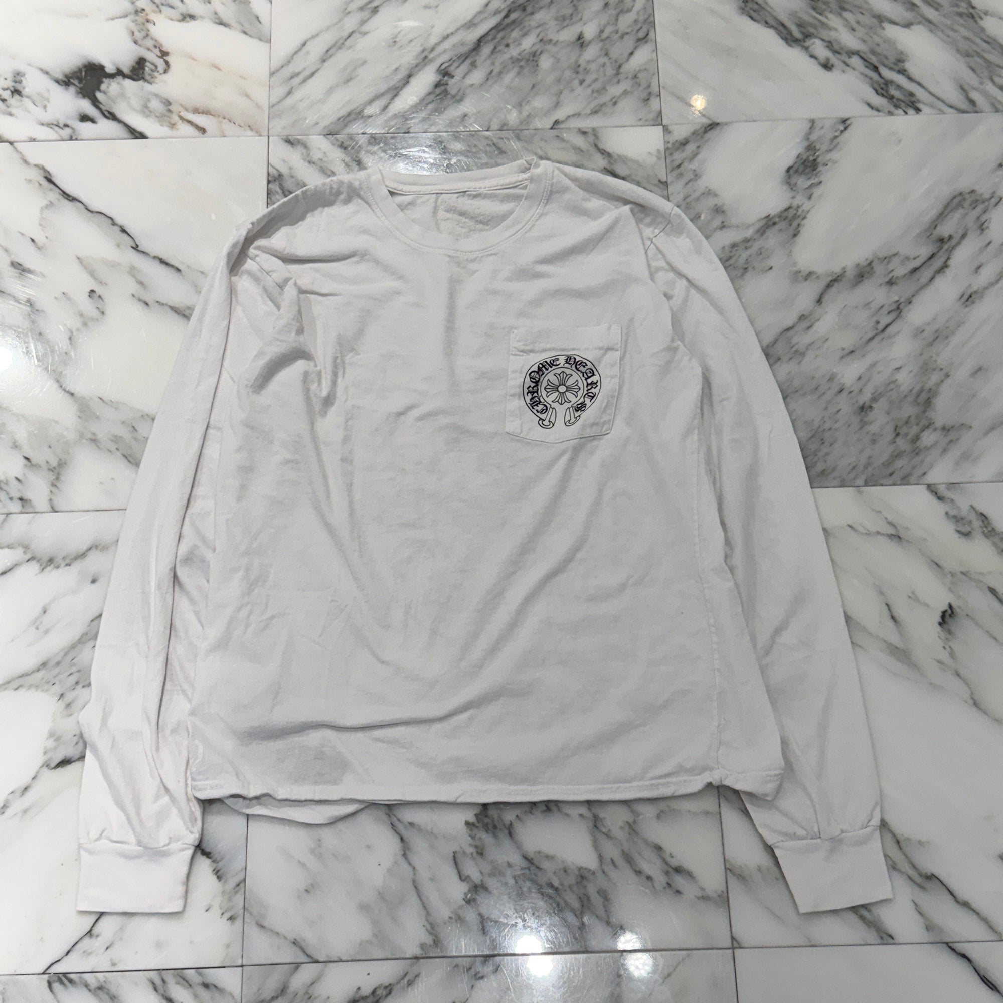 CHROME HEARTS Los Angeles Limited Floral Cross Horseshoe Long Sleeve Tee Size L クロムハーツ ロサンゼルス限定 フローラルクロス ホースシュー ロングスリーブ Tシャツ サイズL