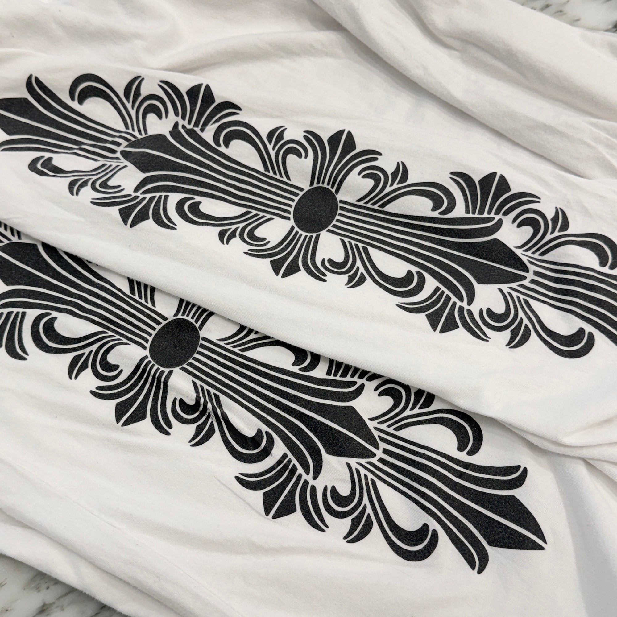 CHROME HEARTS Los Angeles Limited Floral Cross Horseshoe Long Sleeve Tee Size L クロムハーツ ロサンゼルス限定 フローラルクロス ホースシュー ロングスリーブ Tシャツ サイズL