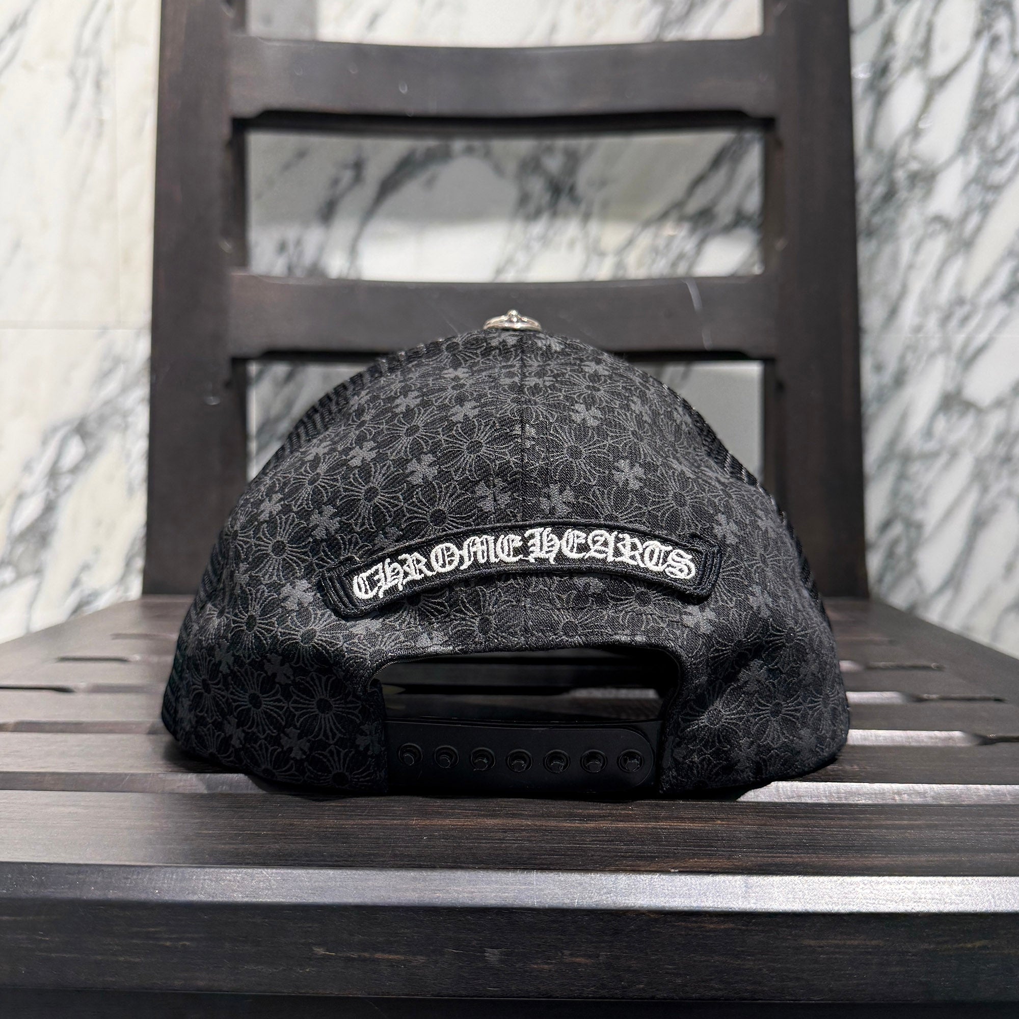 CHROME HEARTS CH Plus Leather Patch Denim Trucker Cap Size ONE SIZE（53-60）クロムハーツ CHプラスレザーパッチ デニムトラッカーキャップ サイズONE SIZE（53-60）