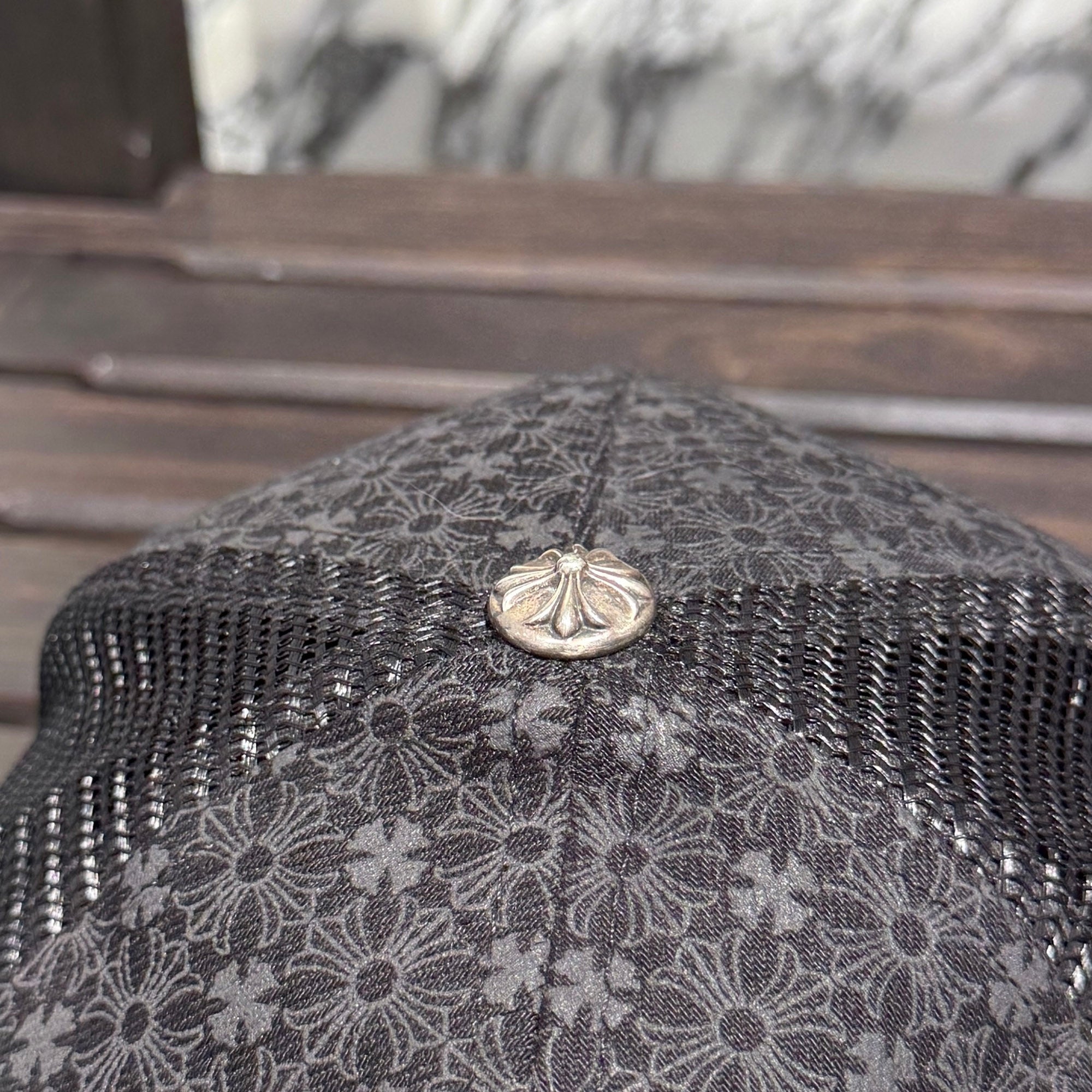 CHROME HEARTS CH Plus Leather Patch Denim Trucker Cap Size ONE SIZE（53-60）クロムハーツ CHプラスレザーパッチ デニムトラッカーキャップ サイズONE SIZE（53-60）