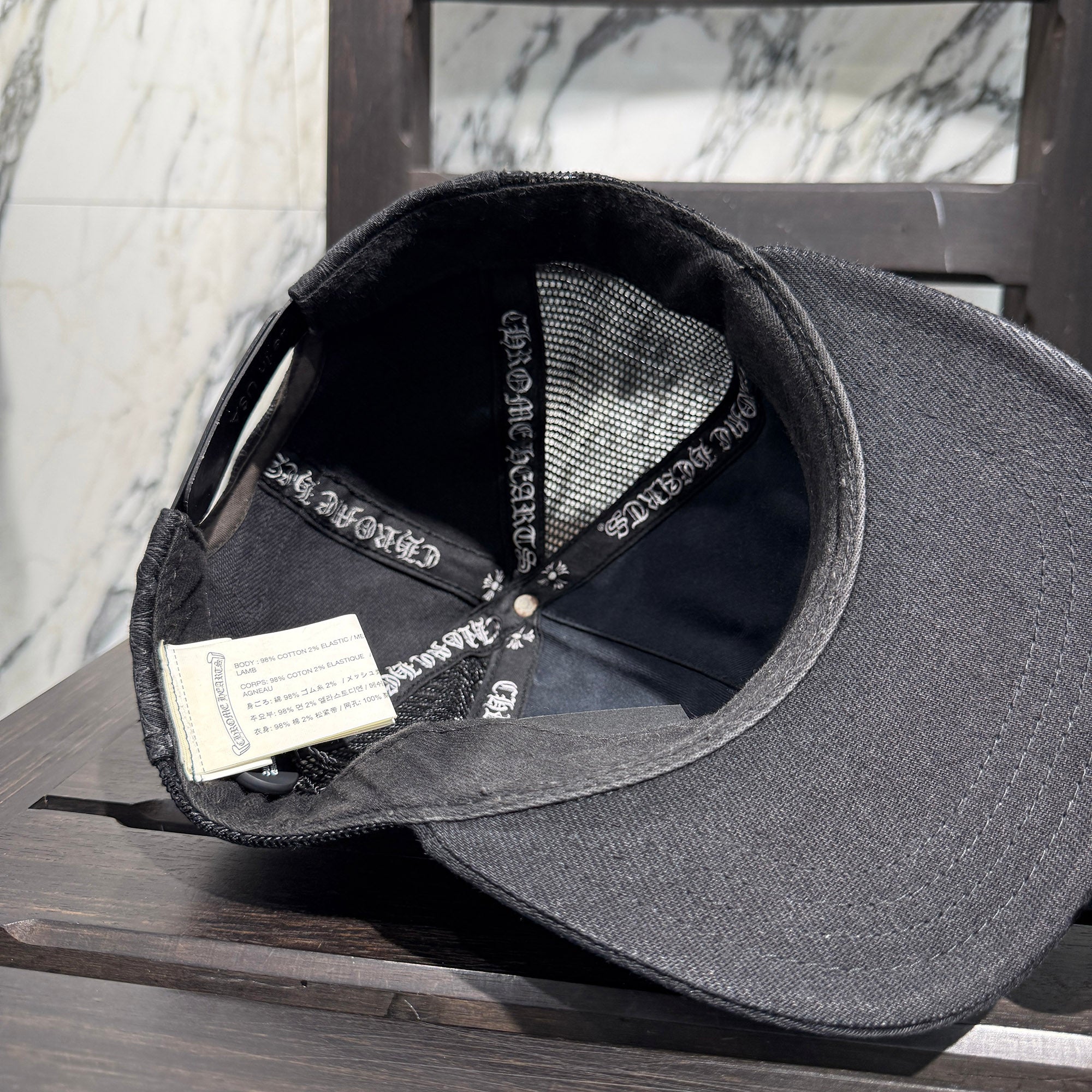 CHROME HEARTS CH Plus Leather Patch Denim Trucker Cap Size ONE SIZE（53-60）クロムハーツ CHプラスレザーパッチ デニムトラッカーキャップ サイズONE SIZE（53-60）
