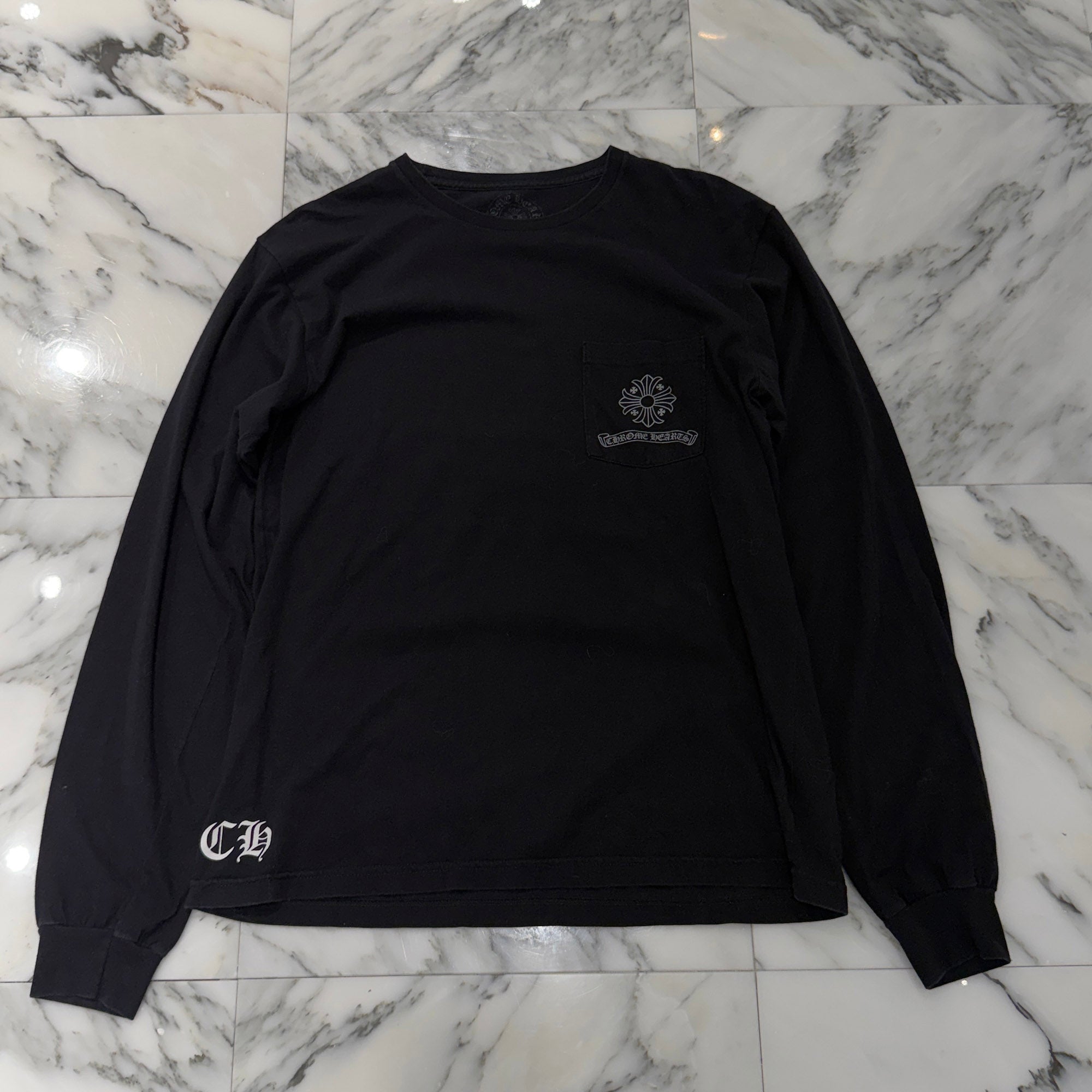 CHROME HEARTS CH Plus Block Cross Long Sleeve Tee Size L クロムハーツ CHプラス ブロッククロス ロングスリーブTシャツ サイズL