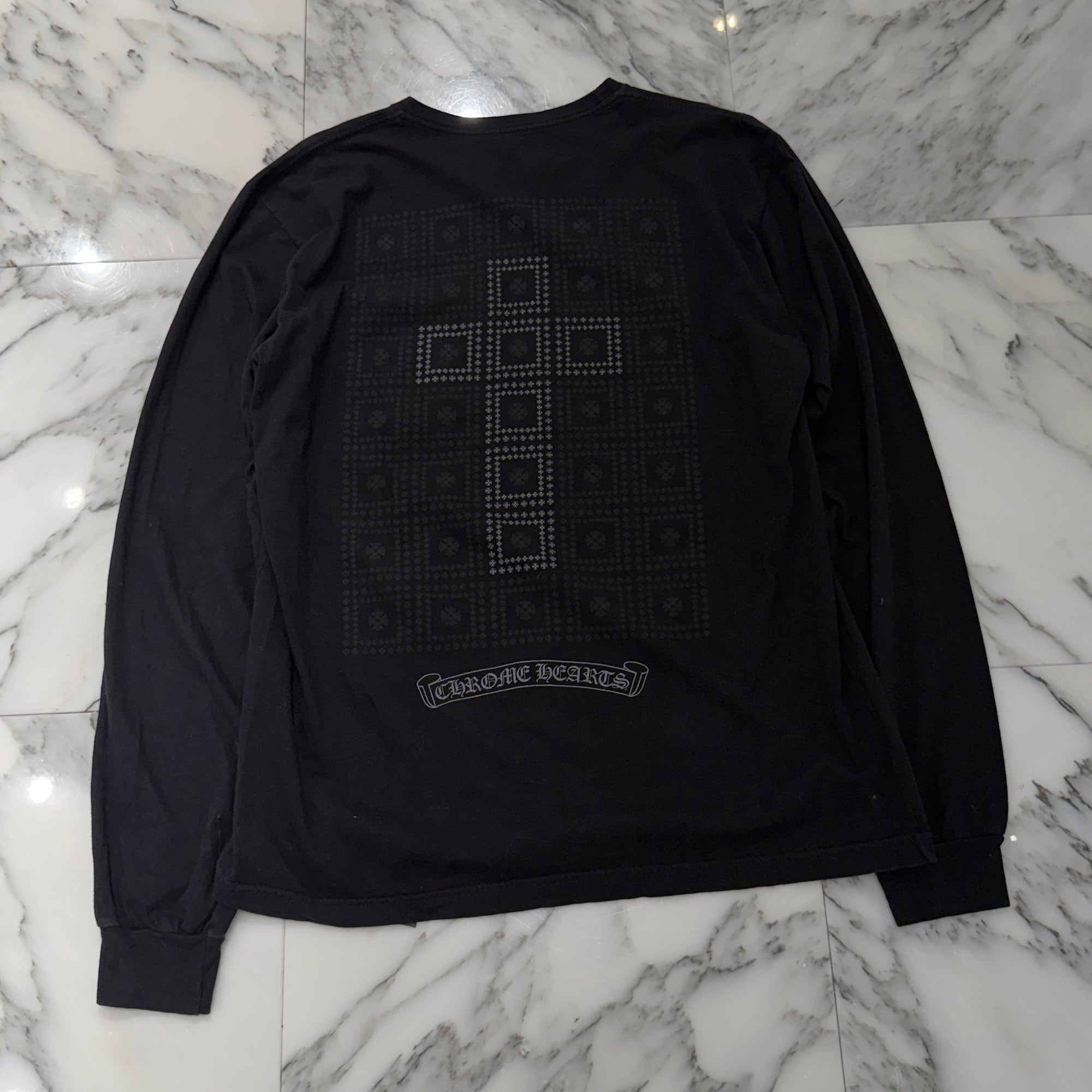 CHROME HEARTS CH Plus Block Cross Long Sleeve Tee Size L クロムハーツ CHプラス ブロッククロス ロングスリーブTシャツ サイズL