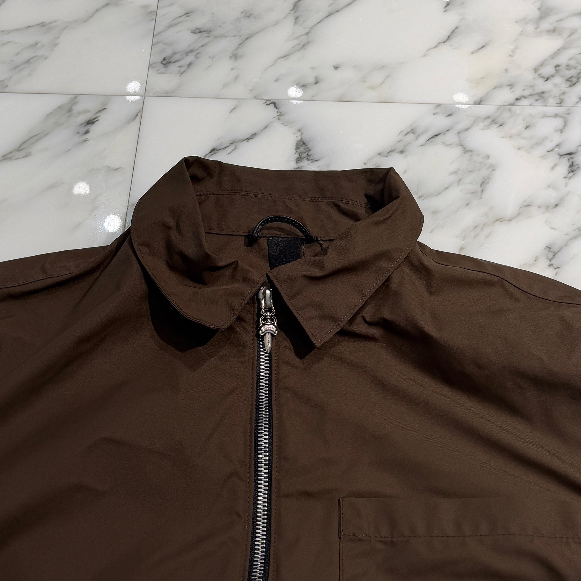 CHROME HEARTS Y NOT Carpenter Leather Pocket Nylon Zip Shirt Size L クロムハーツ ワイノット カーペンター レザーポケット ナイロンジップシャツ サイズL