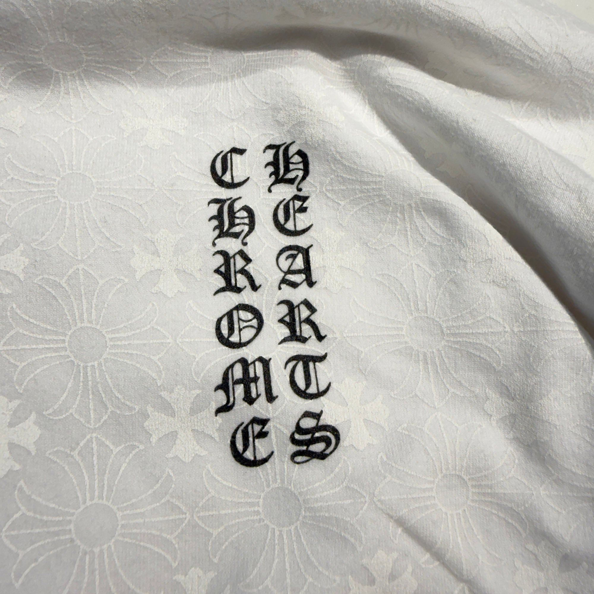 CHROME HEARTS Vertical Logo CH Plus Pullover Hoodie Size XL クロムハーツ ヴァーティカルロゴ CHプラス総柄 プルオーバーフーディ サイズXL