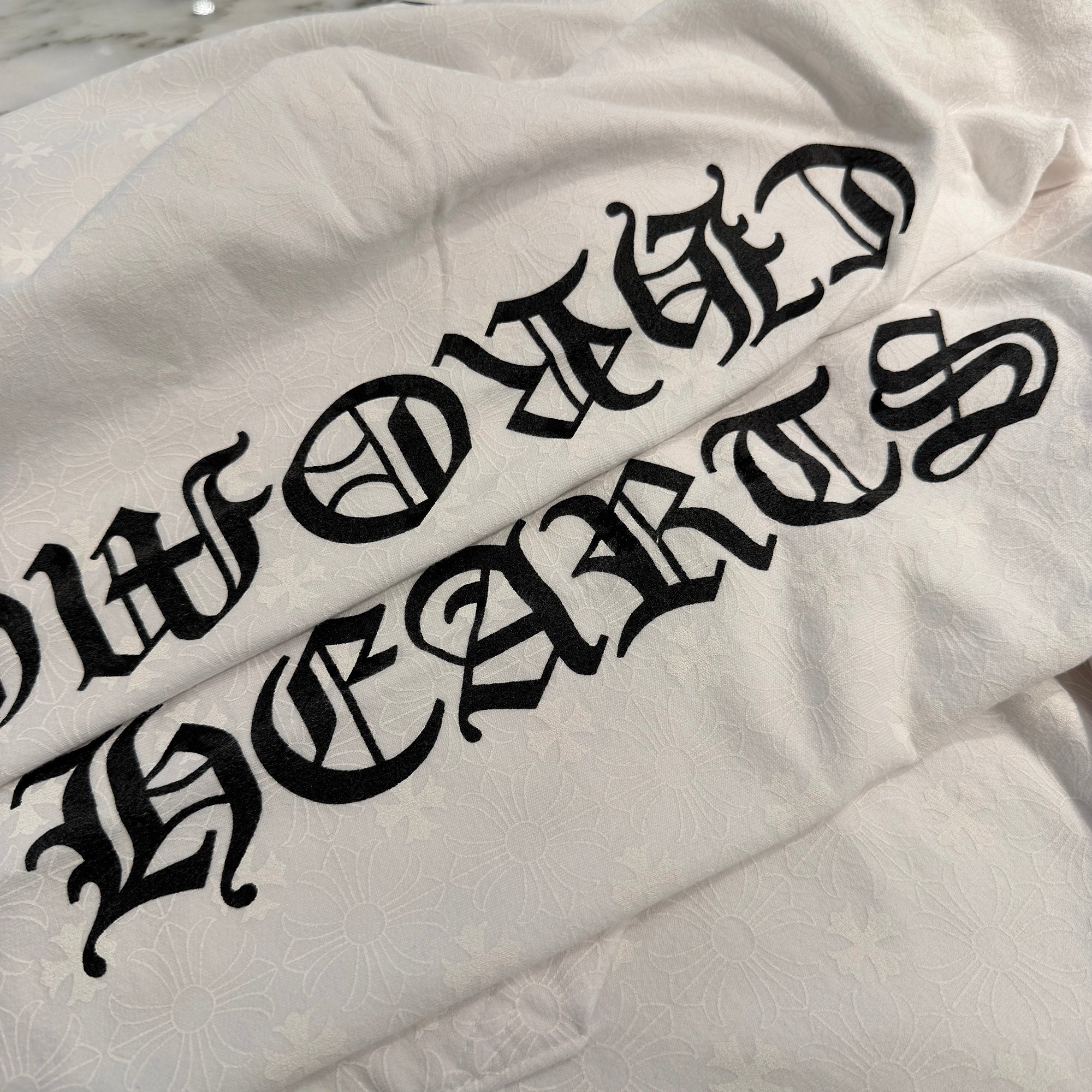 CHROME HEARTS Vertical Logo CH Plus Pullover Hoodie Size XL クロムハーツ ヴァーティカルロゴ CHプラス総柄 プルオーバーフーディ サイズXL