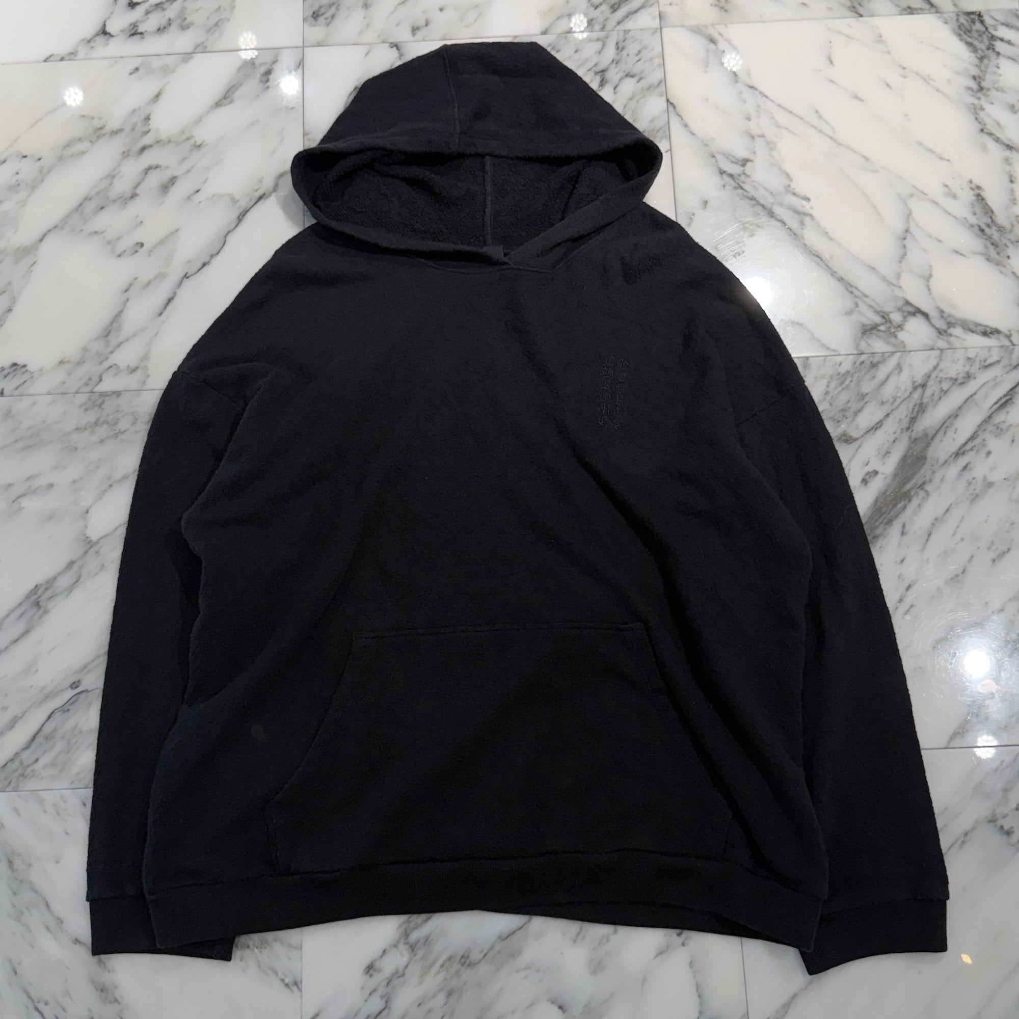 CHROME HEARTS Y NOT Tonal Monogram Cross Vertical Logo Pullover Hoodie Shirt Size XL クロムハーツ ワイノット トーナルモノグラムクロス ヴァーティカルロゴ プルオーバーフーディ サイズXL