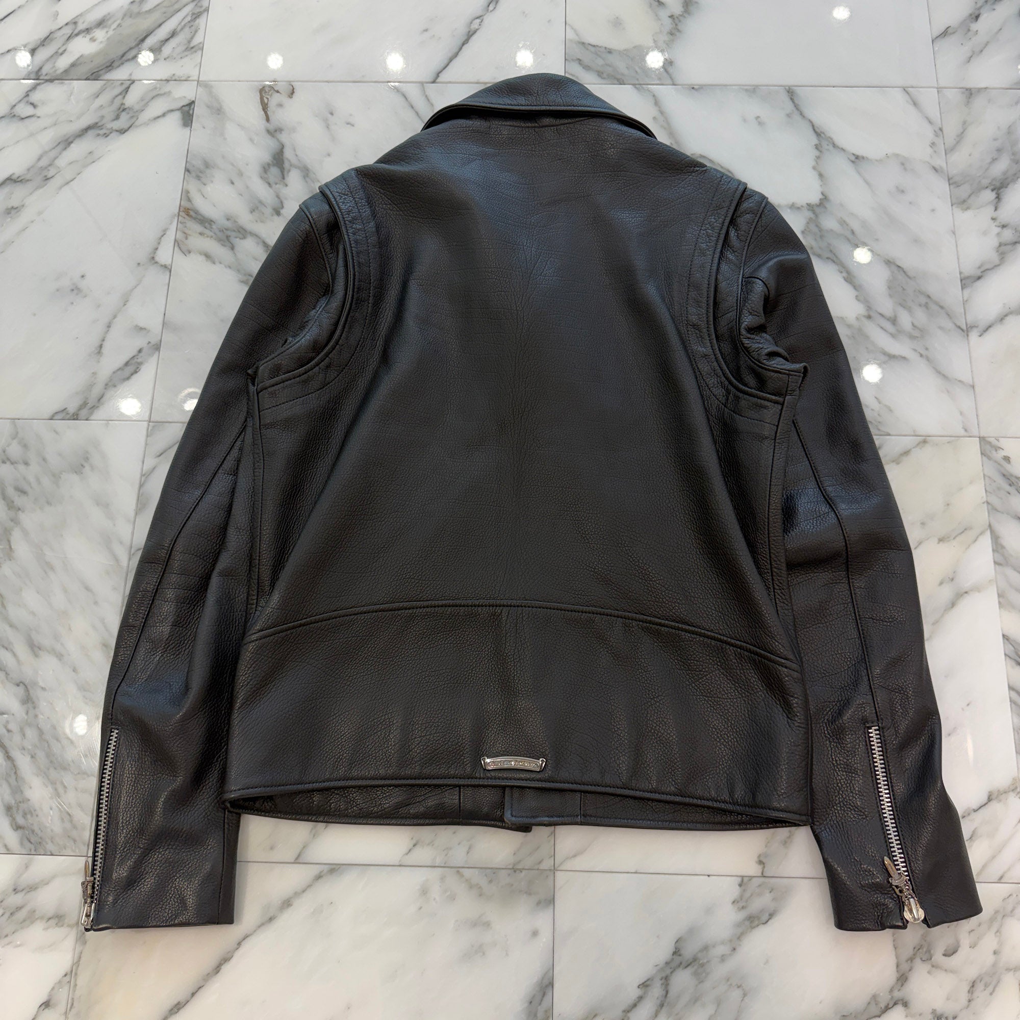 クロムハーツ CHROME HEARTS Moto Dagger Zip Up Riders Leather Jacket Size L